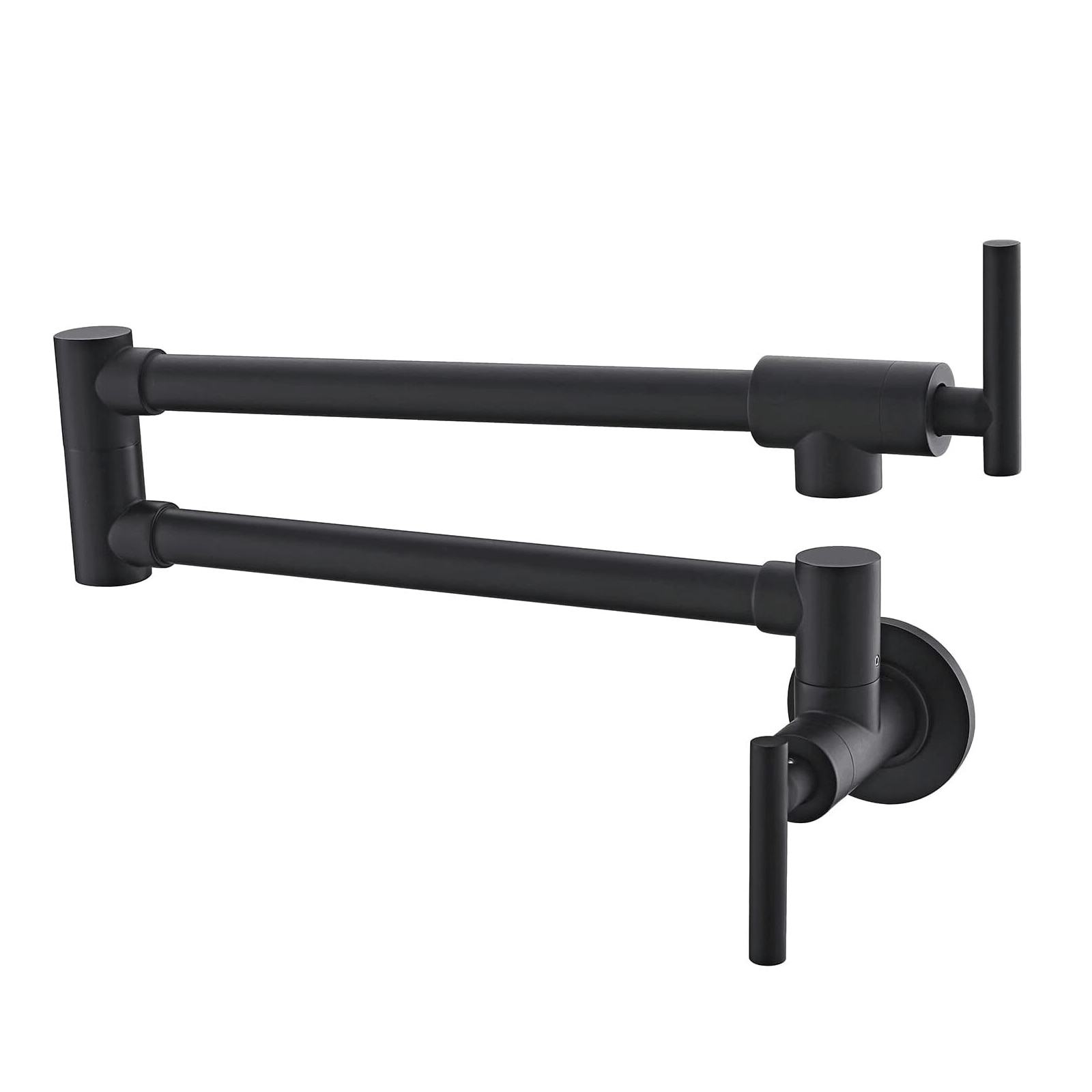 BWE A-99357-BLACK HydraFlex Matte Black Double Handle Wall-mount Pot Filler Kitchen Faucet
