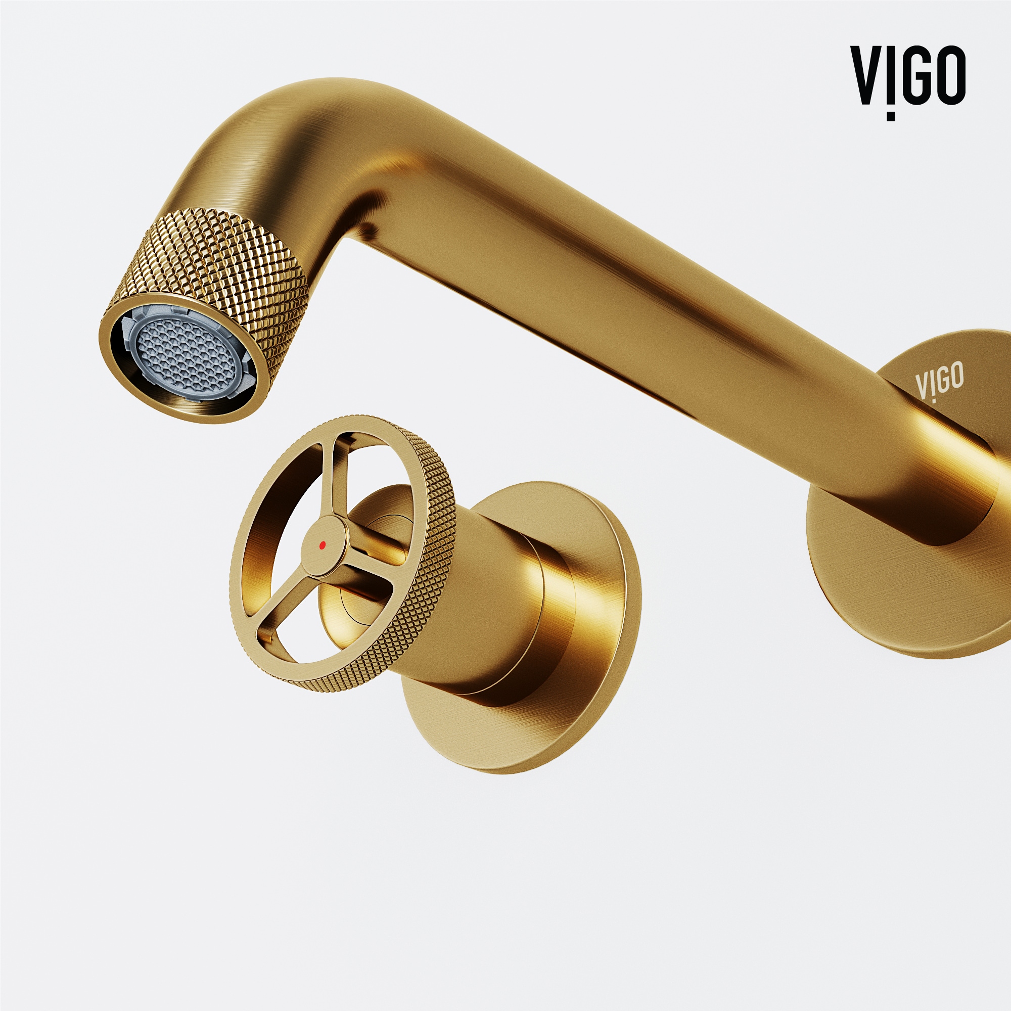 Brooklyn Industrial-Chic Matte Brushed Gold Dual-Handle Faucet