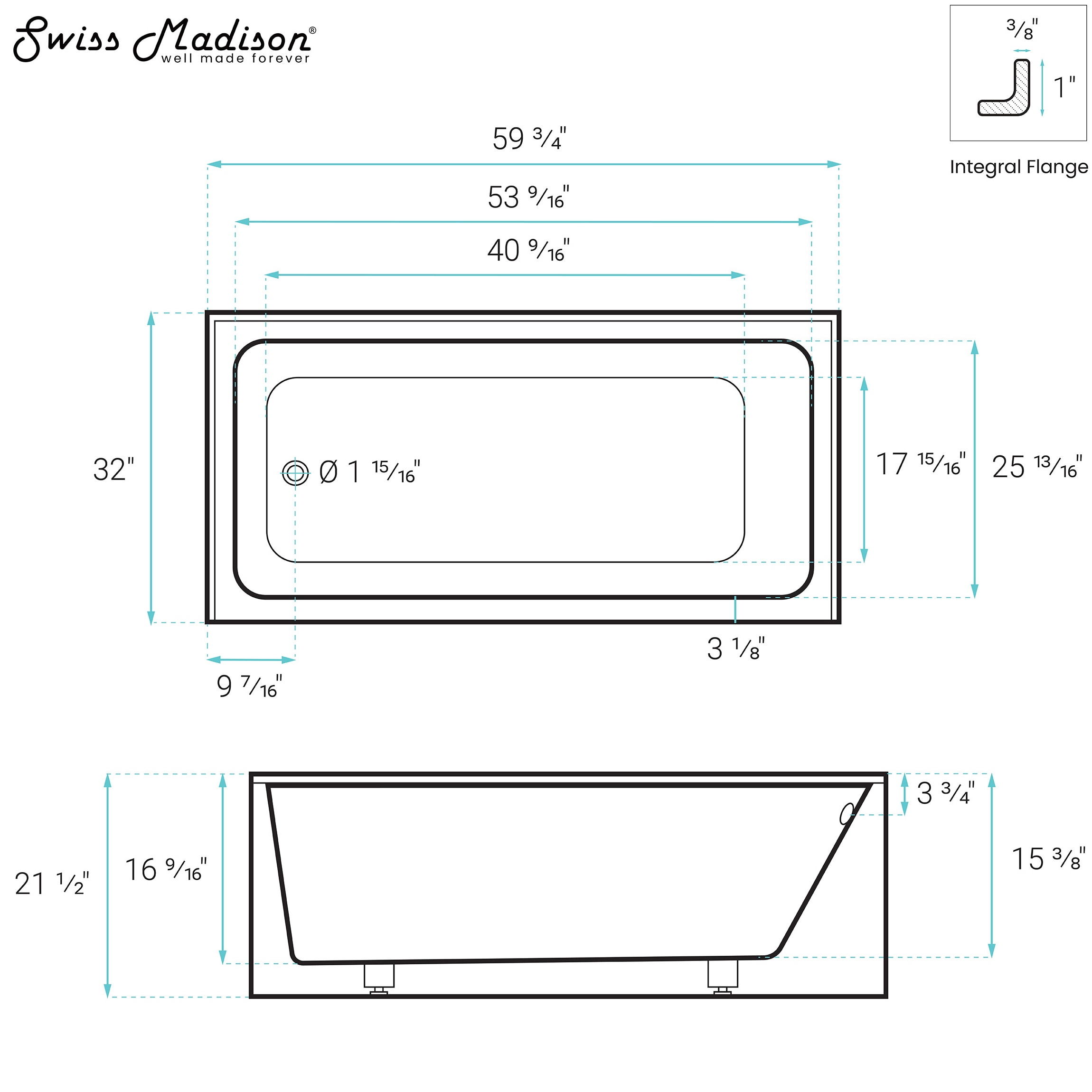 Swiss Madison SM-25-ABLAU68WH bathtubs - View #8