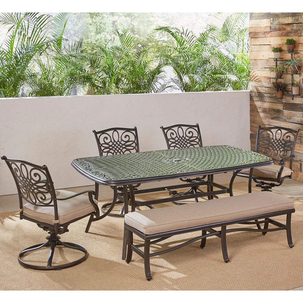Hanover TRADDN6PCSW4BN-TAN Patio-Dining-Sets - View #17