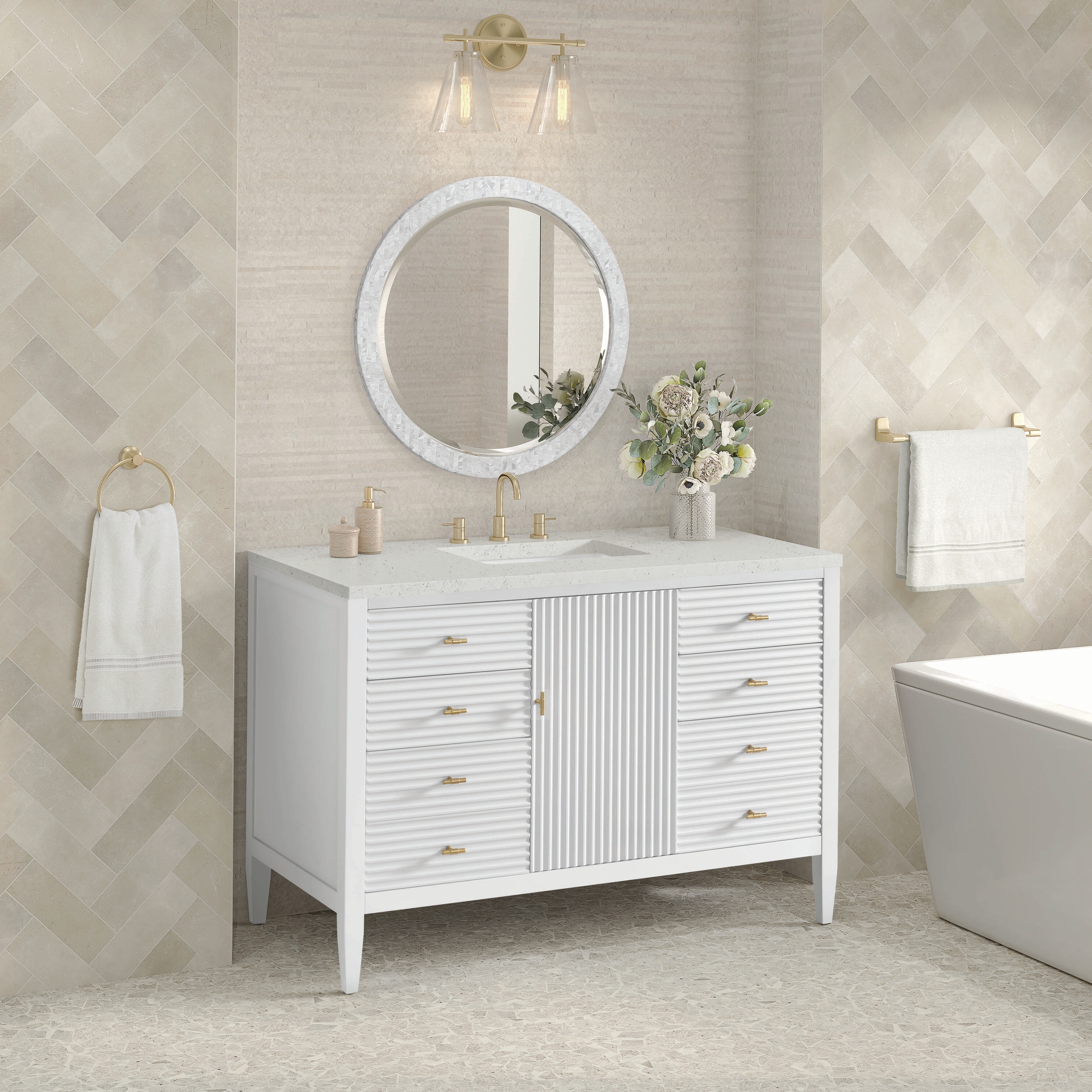 James Martin Vanities 485-V48-BW-3LDL Bath-Vanity-Combo - View #3
