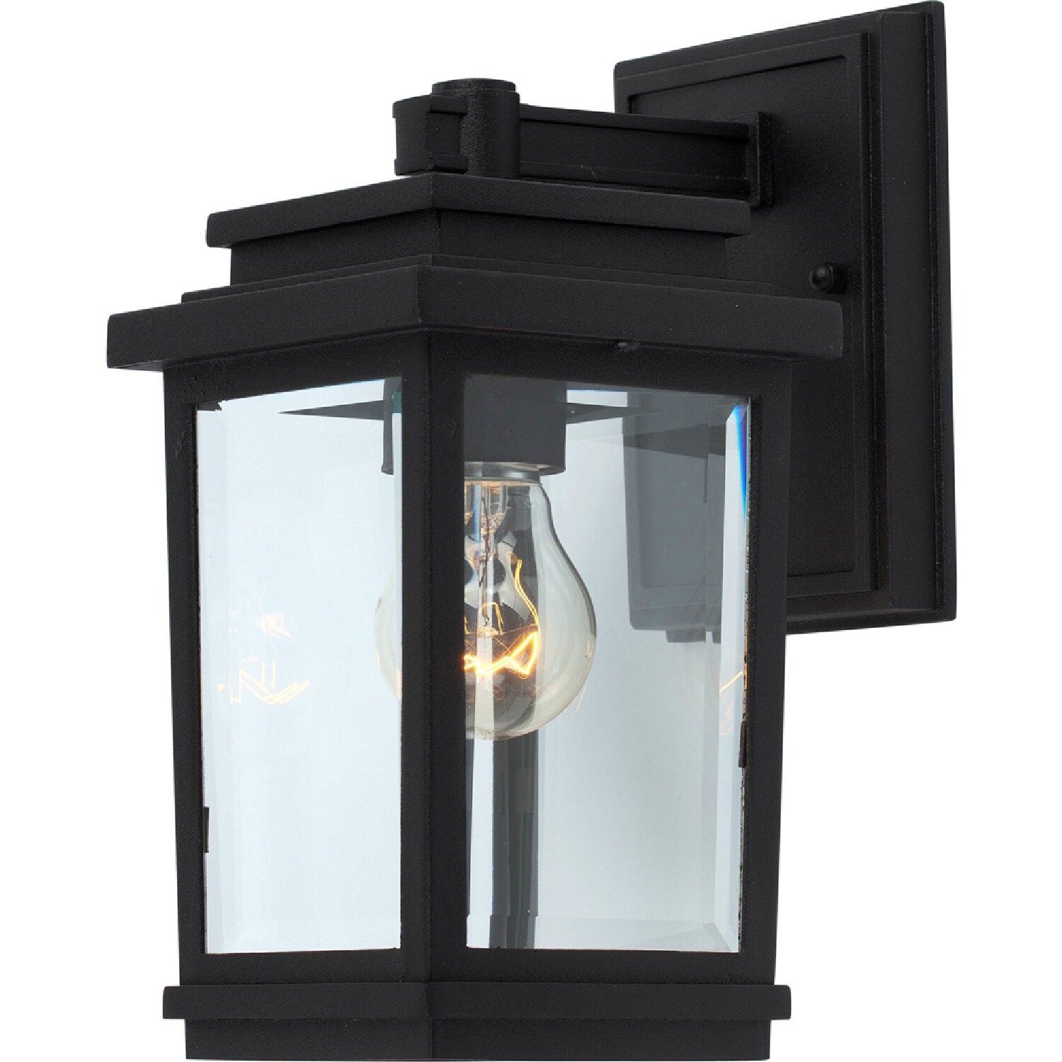 ARTCRAFT AC8190BK Freemont 1 -Light 10-in H Matte Black Hardwired Outdoor Wall Light