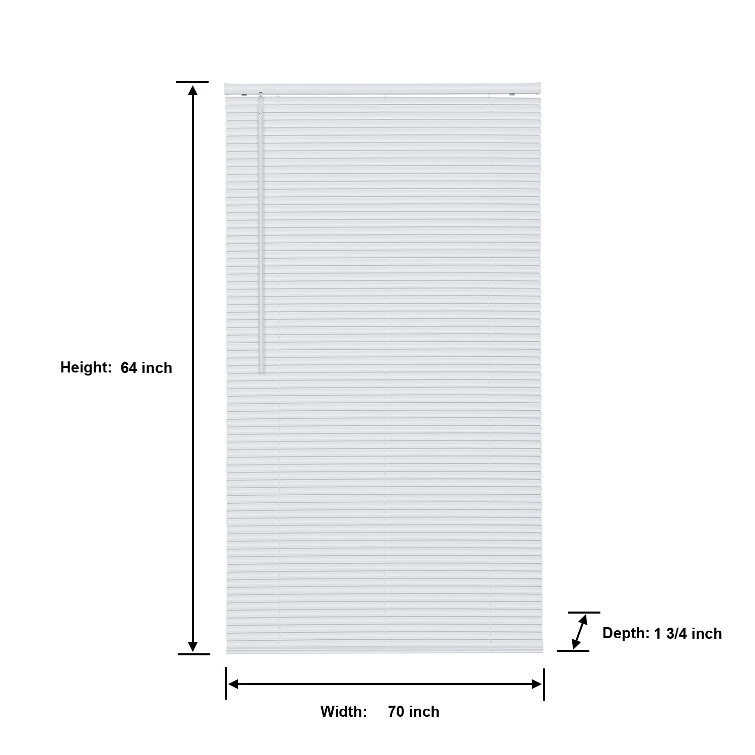 Project Source 1-in Slat Width 70-in x 64-in Cordless White Vinyl Room ...