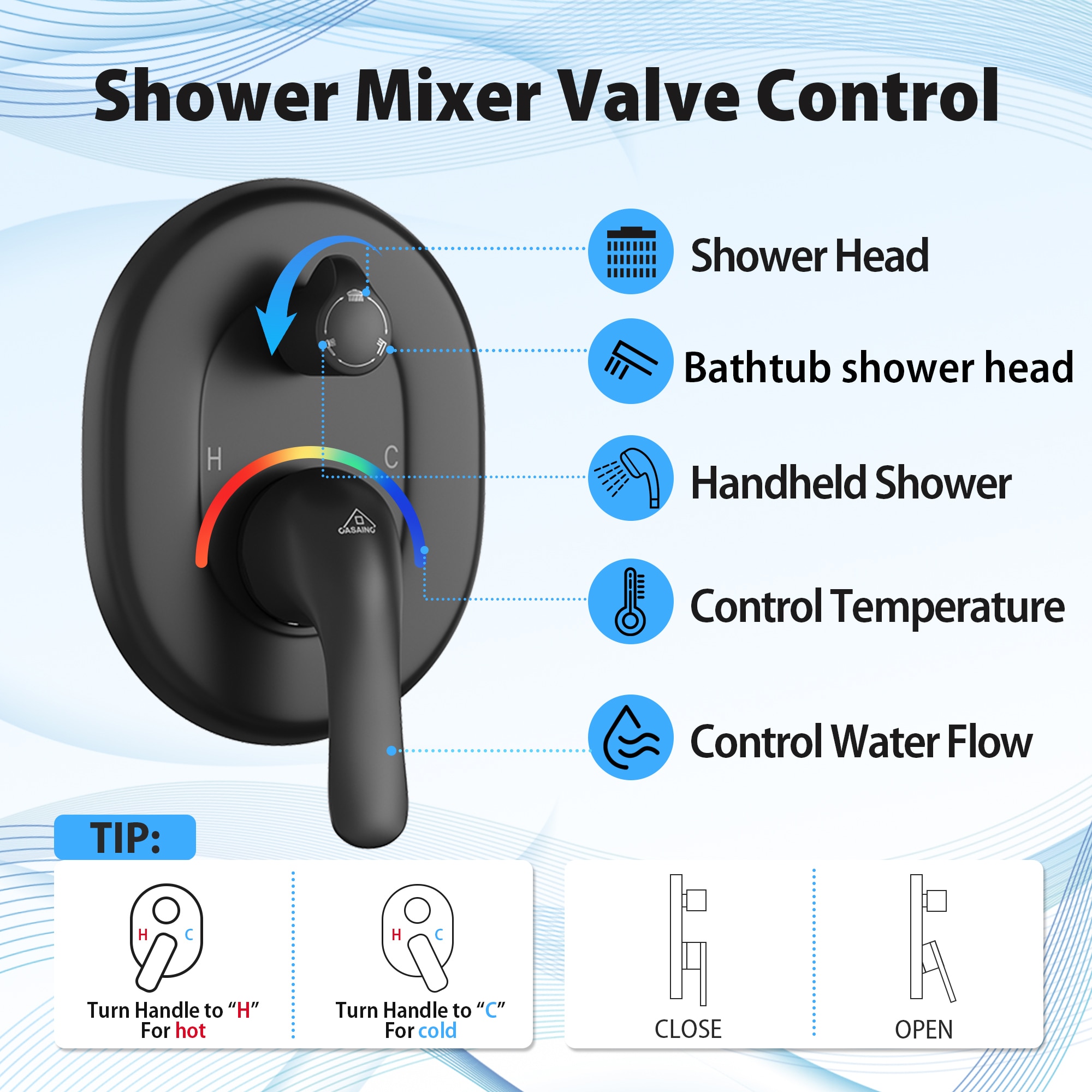 CASAINC CASA04CP-10 Showerhead-Bar-Panels - View #8