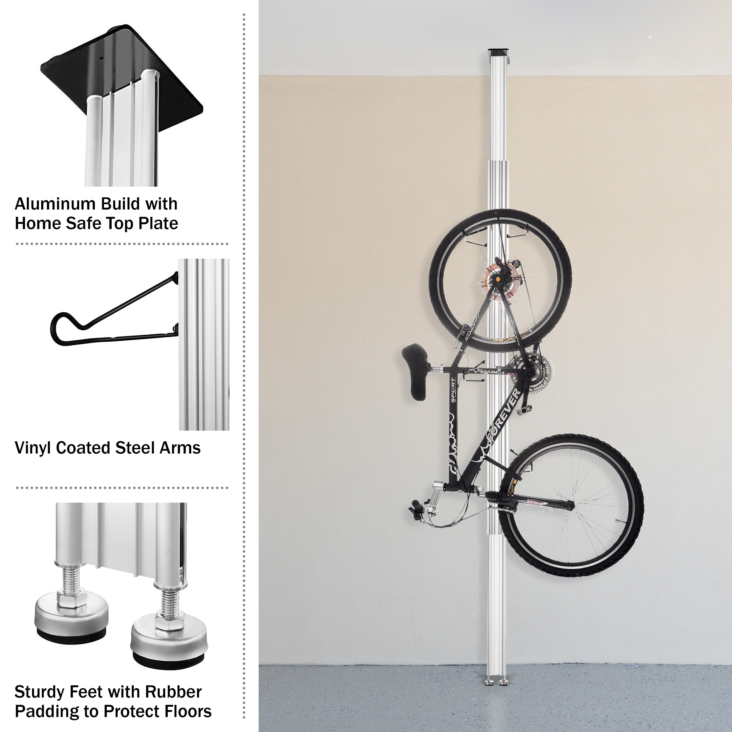 Leisure Sports Floor to Ceiling Tension 2 Bike Rack in the Bike Racks Storage department at Lowes