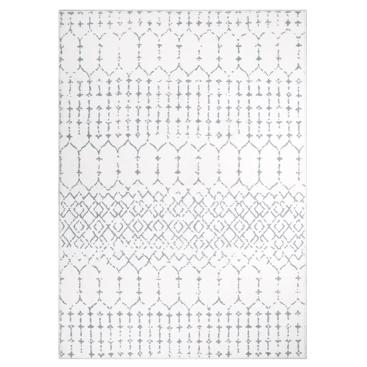 Lahome AR-DYR-061-GR2 5 x 7 (ft) Gray  Minimalist Geometric Short Pile Velvet Rectangular Indoor Area Rug