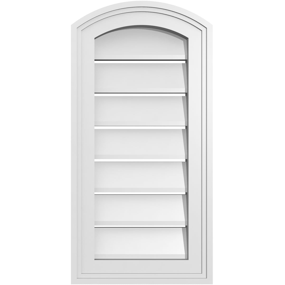Ekena Millwork GVPAR12X2402SF 12-Inches x 24-Inches Off-white Round top PVC Gable Louver Vent