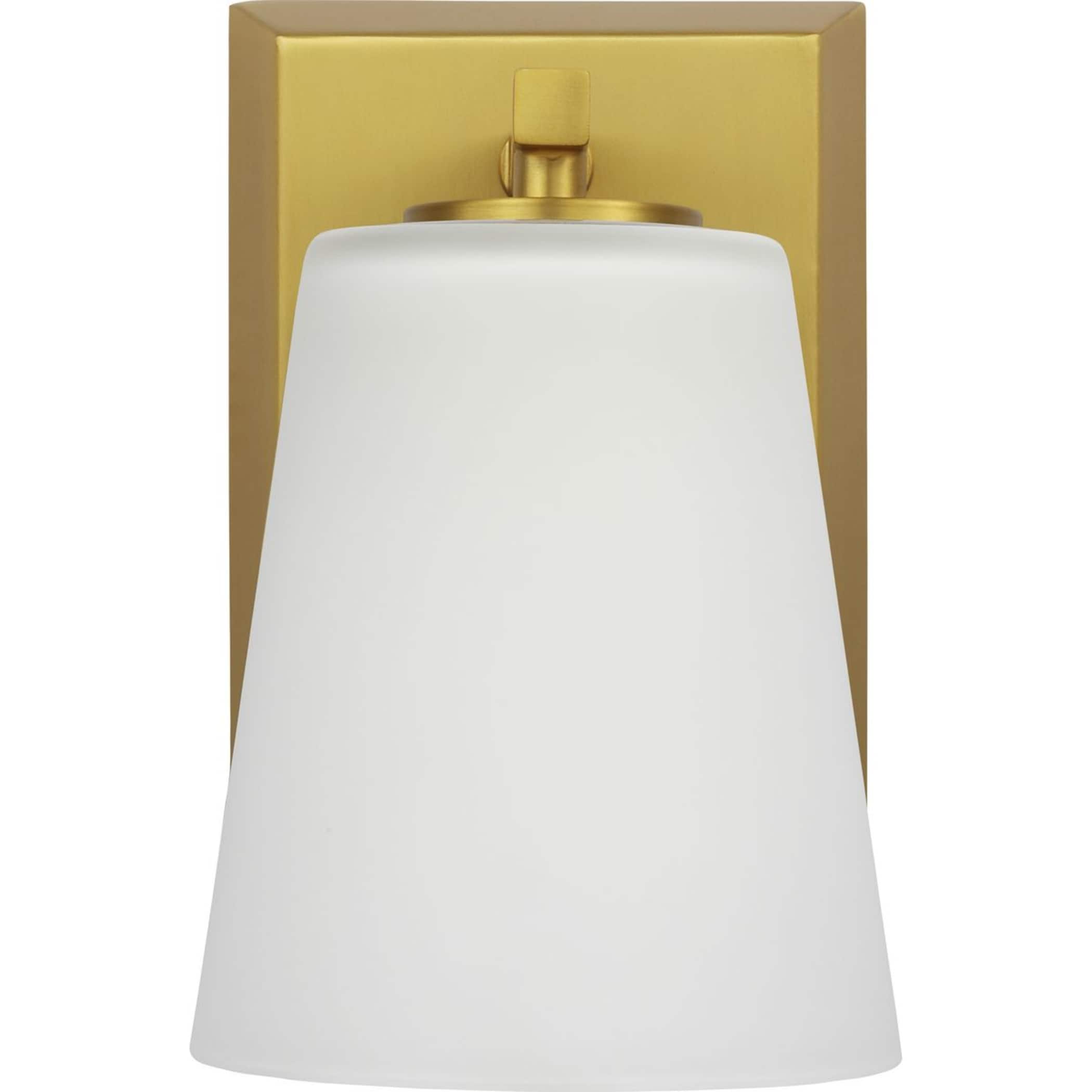 Vertex Brushed Gold 1-Light Bath Wall Sconce