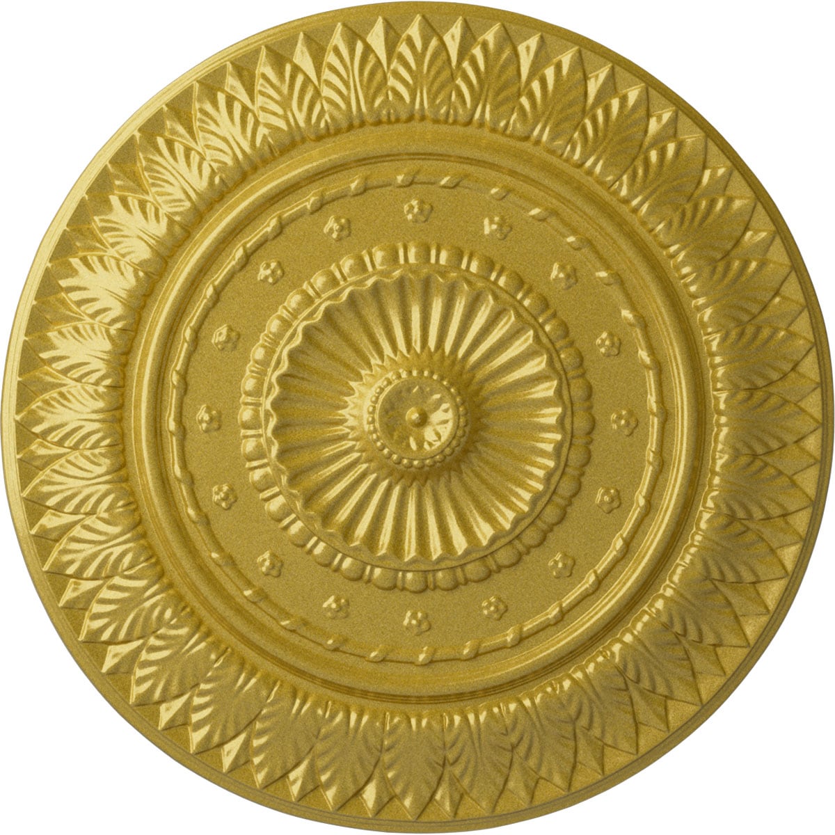 Ekena Millwork CM26CSRGS Christopher 26.625-in W x 26.625-in L Painted Rich Gold Polyurethane Whole Ceiling Medallion