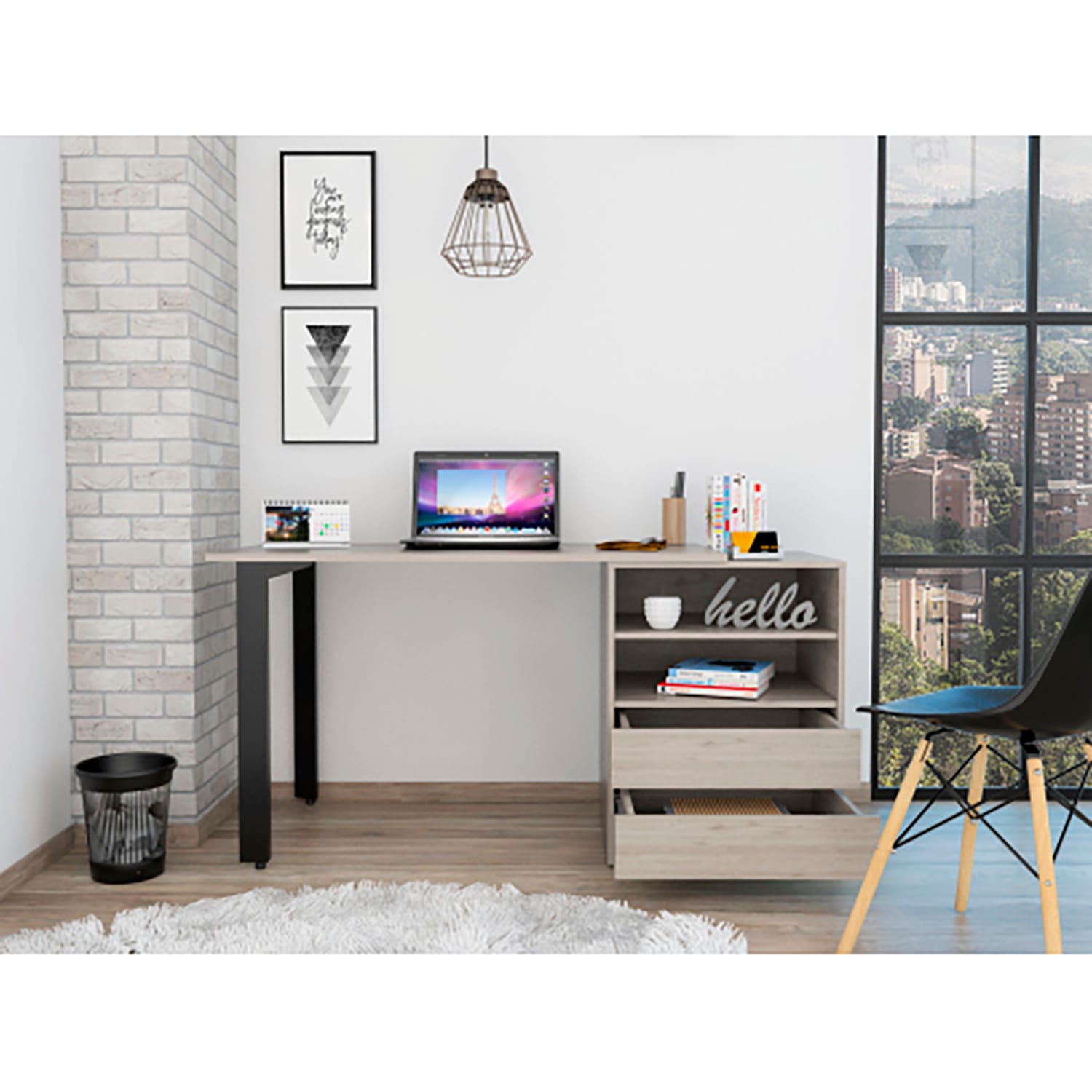 GZMR ORRC-9565-LC Computer Desk 23.6-in Gray Modern/Contemporary Computer desk