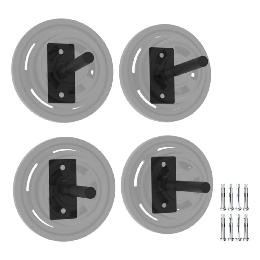 Garvee 1 in-4 Pack Wall Mounted Weight Plate Holder Weight Plate Rack for for All Size Bumper Plates Max Weight Capacity 300 Lb Home Gym Organizer #GGL-PSS-33A8C694