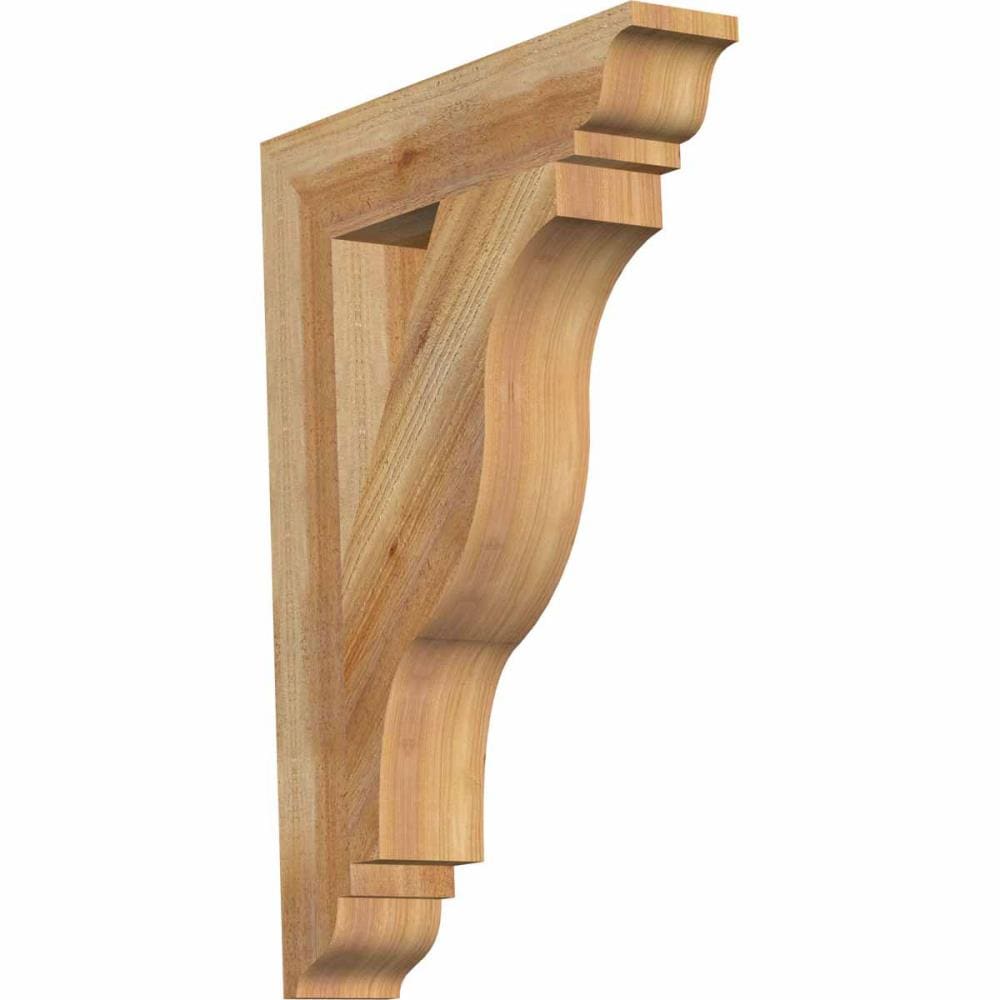 Ekena Millwork BKT04X20X28FST01RWR Funston traditional rough sawn 4-in x 20-in x 28-in Western red cedar Brown Wood Standard bracket