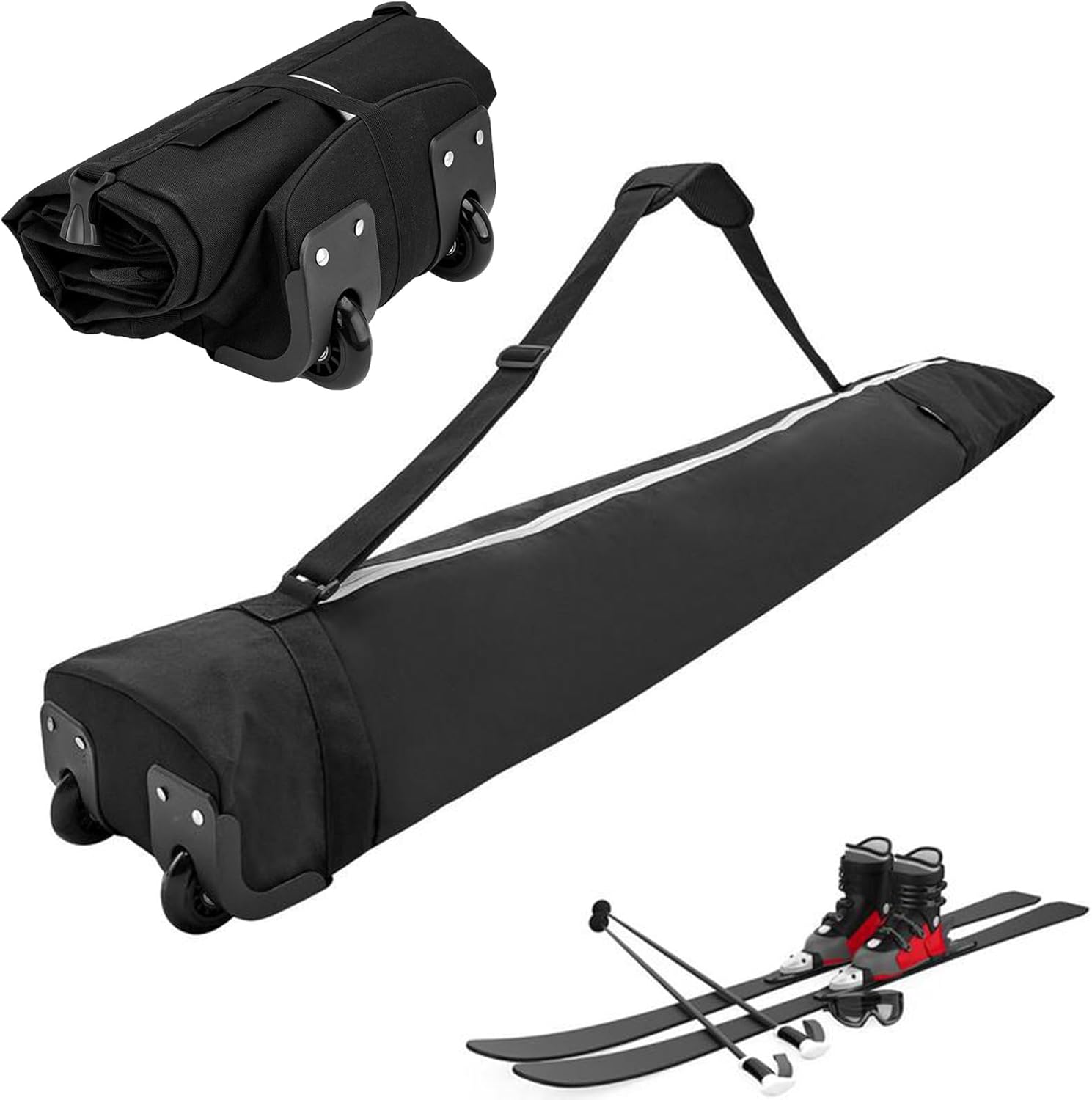 GAOMON Snowboard Travel Bag with Wheels - Large Capacity Ski Roller Bag - Oxford Fabric Carry Bag for Air Travel Storage and Transportation