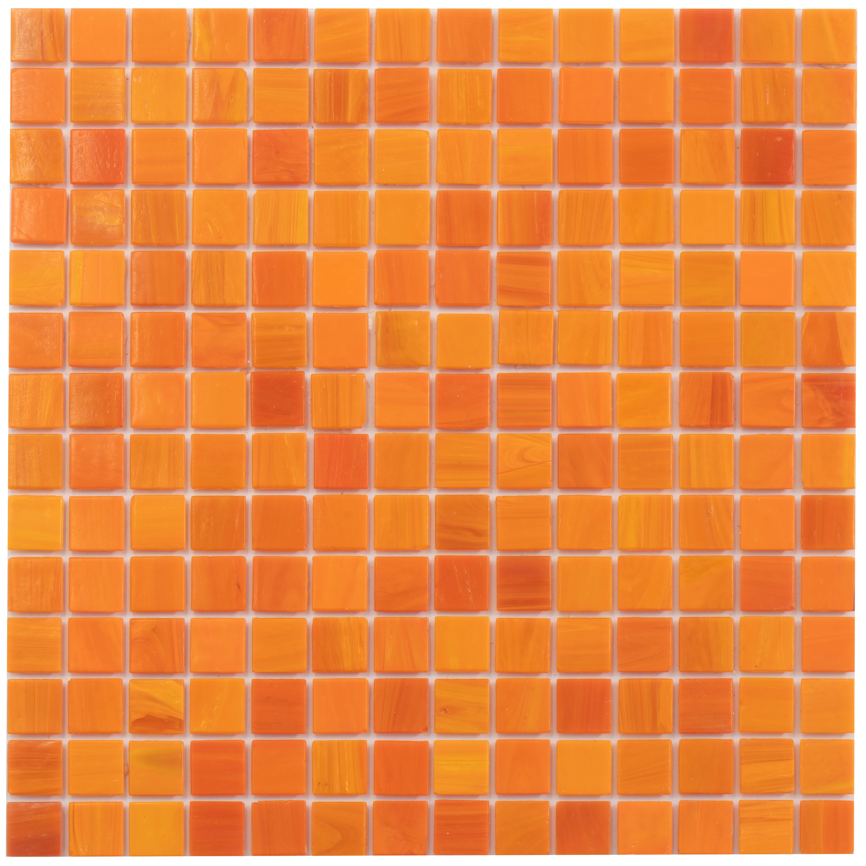 Apollo Tile APLSA88OR803A Dune Fire Orange 12-in x 12-in Glossy Glass Patterned Mosaic Floor and Wall Tile (20-sq. ft/ Carton)