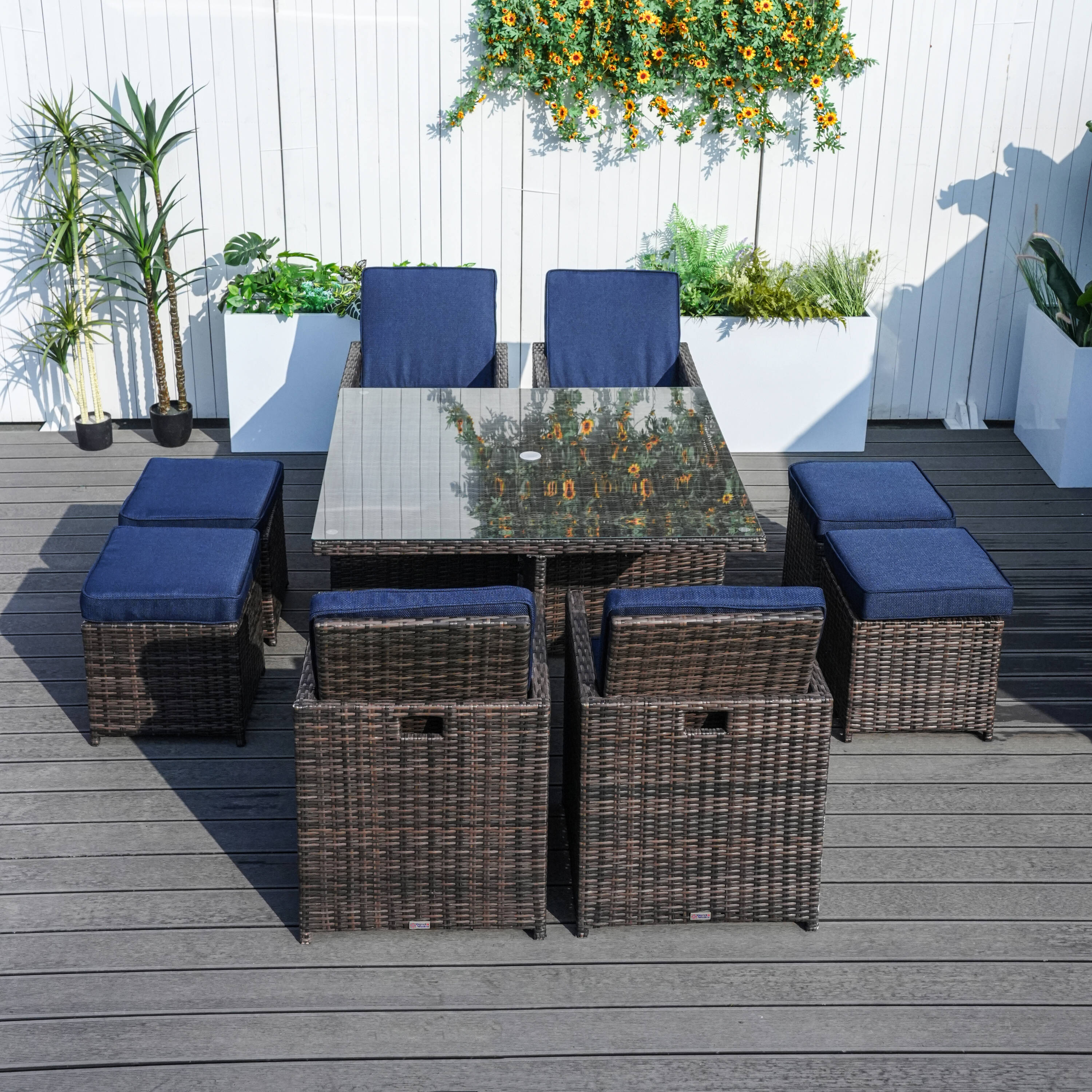 Direct Wicker DWD-3233BR-BLUE Patio-Dining-Sets - View #8