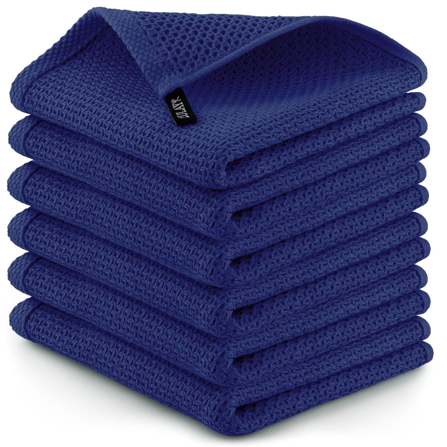 Zulay Kitchen 6 Pack Cotton Waffle Weave Kitchen Towels 12 x 12 Inch Super Absorbent Reusable Dish Cloths