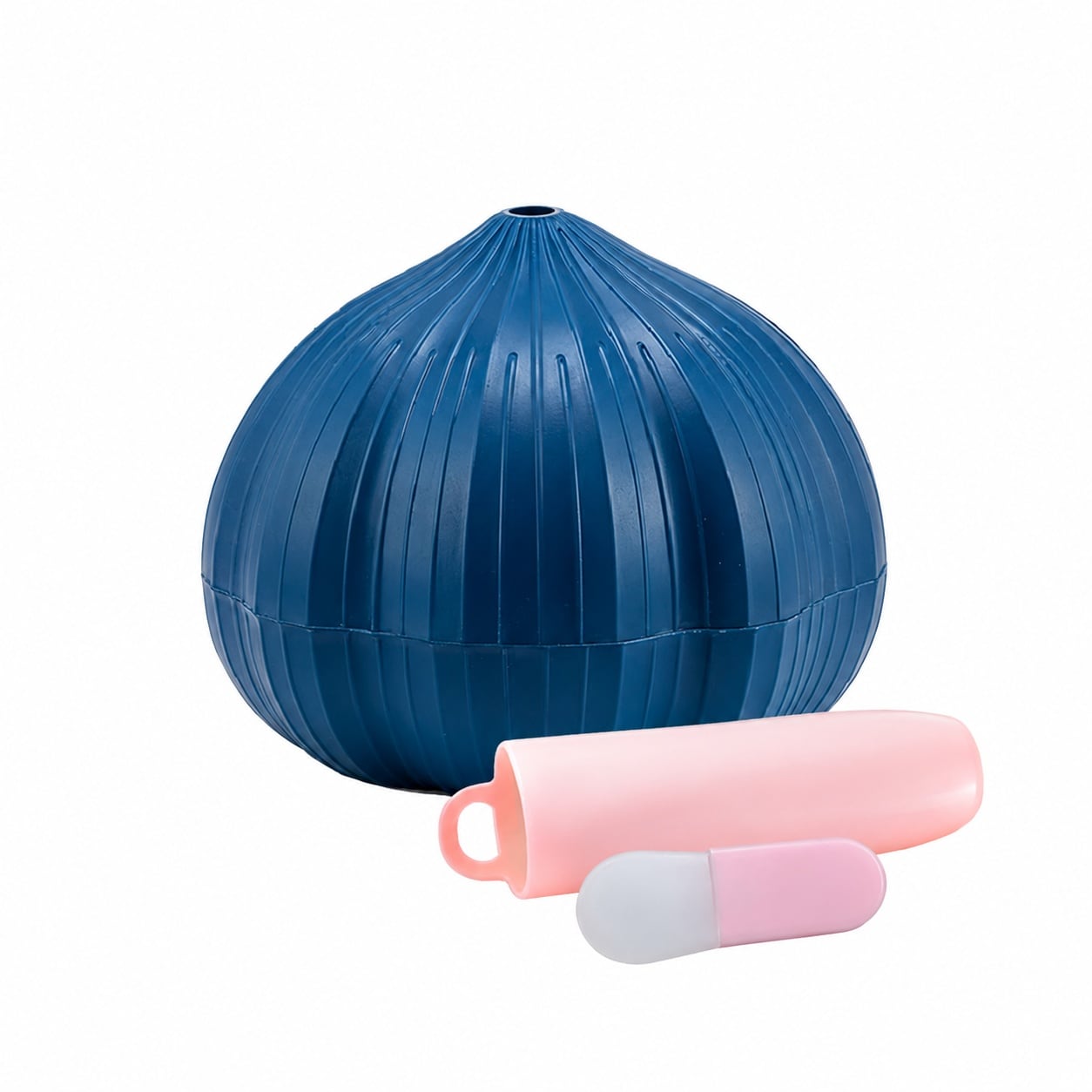 Aoibox  Garlic Peeler and Press Kit with Silicone Roller Tube and Cleaning Brush Fast Skin Remover Blue Easy