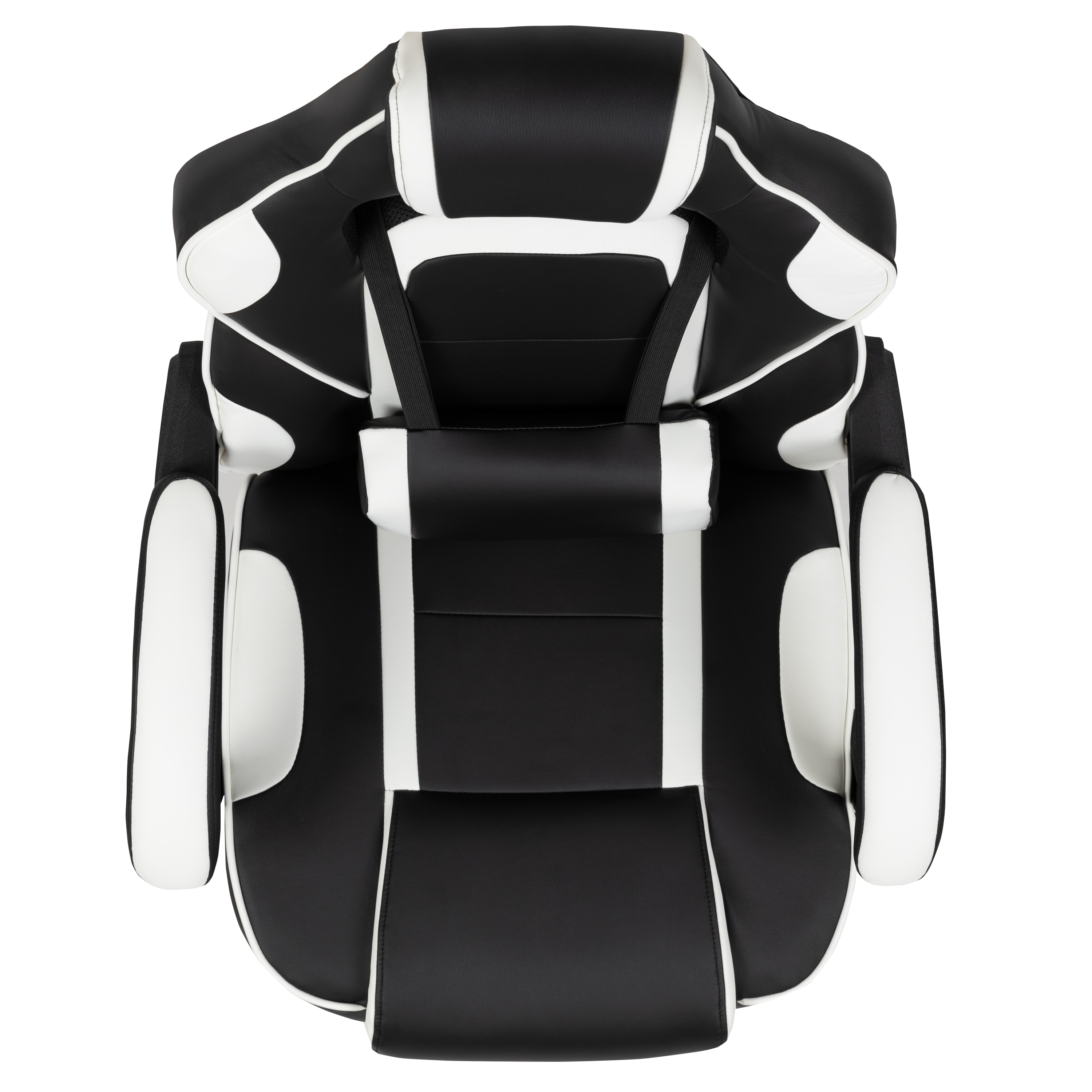 White Ergonomic Reclining Gaming Chair with Massaging Lumbar Support