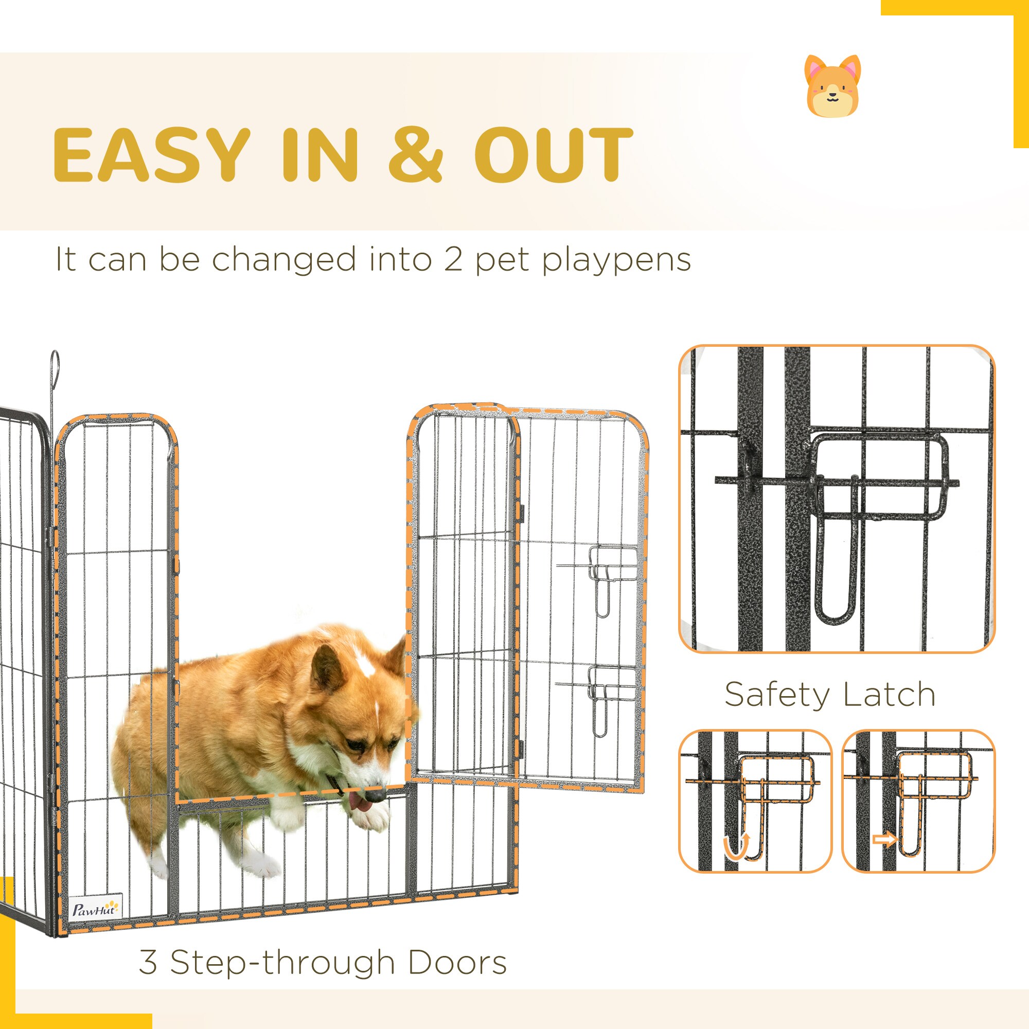 PawHut D06-181V00GY Dog-Pens - Thumbnail View #4