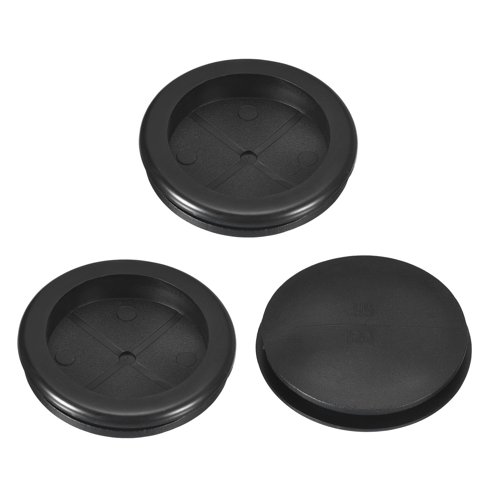 Unique Bargains 3pcs Rubber Grommets 2-3/16 Inch (55mm) Drill Hole 1-7/8 Inch (48mm) ID Single Sided Hole Plugs Ring Gasket for Firewall Cable Wire Protecting Black #S26030600UX4312