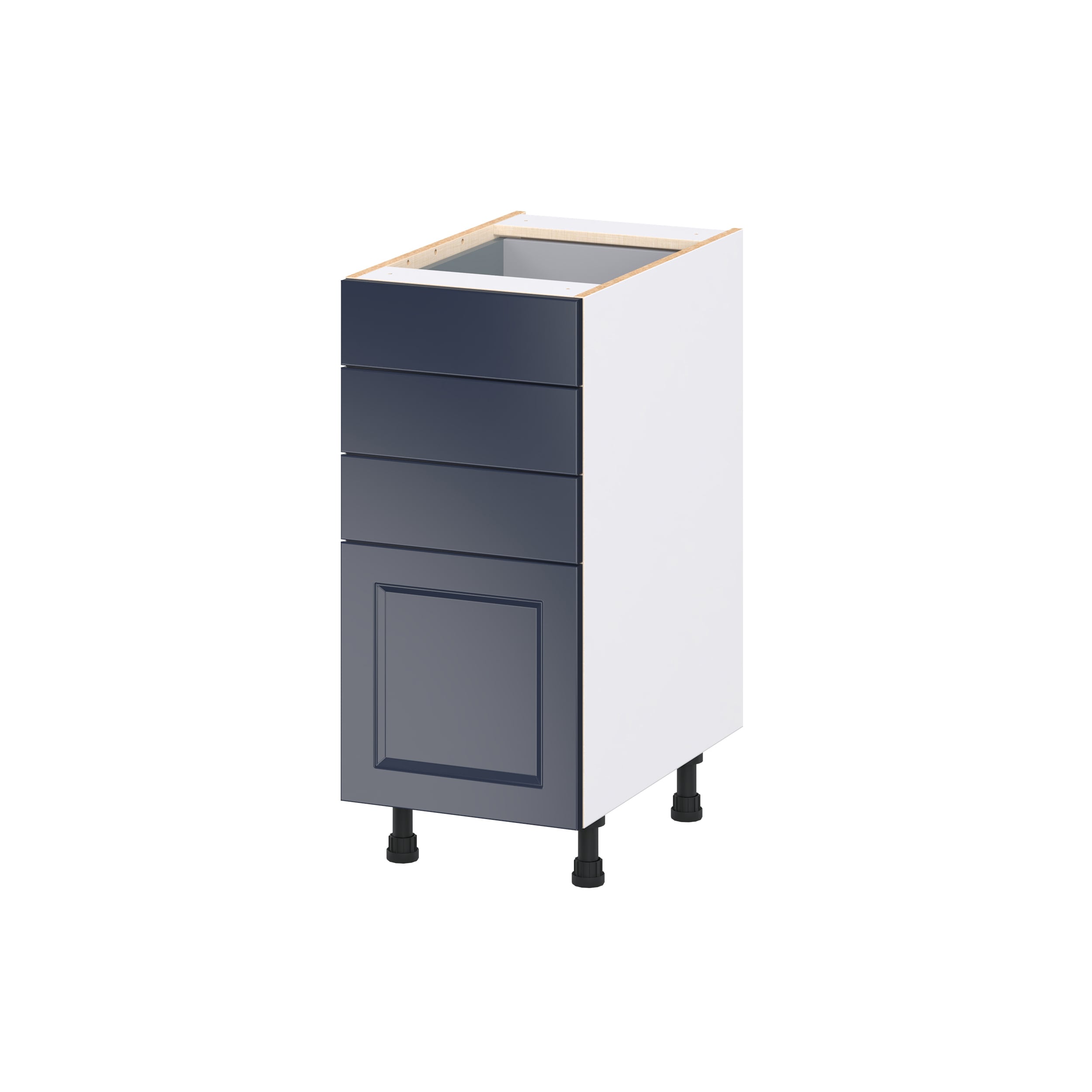 Hugo&Borg DSB4D15-LO Lorette 15-in W x 34.5-in H x 24.5-in D Navy Blue 4 -Drawers Drawer Base Fully assembled Cabinet Shaker