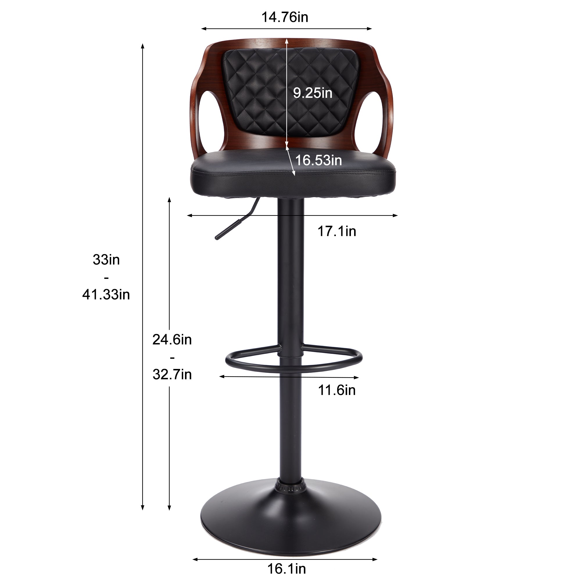 Vecelo LOE-C16-BLK stools - View #3