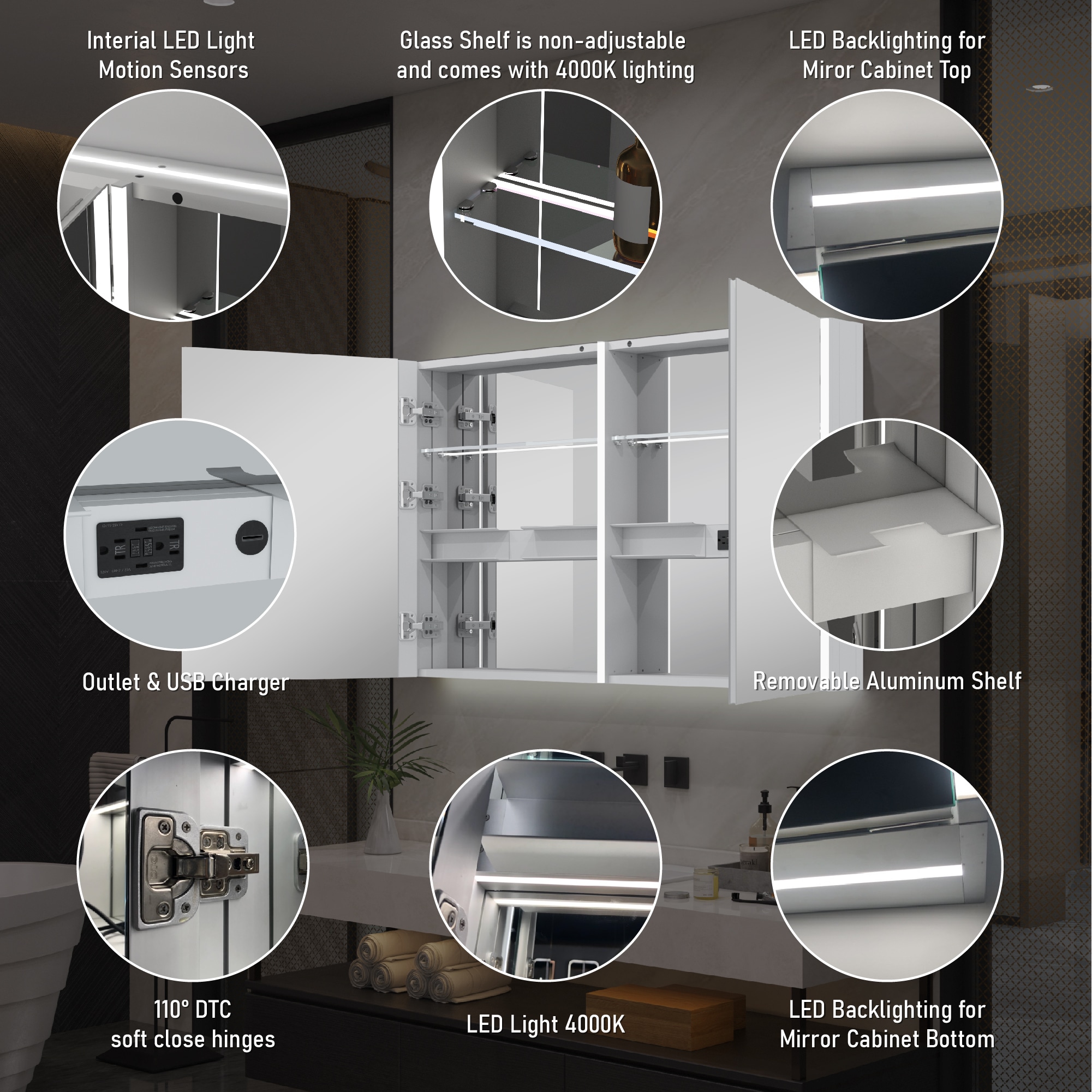 Forclover FLW-14M4830 Bathroom-Medicine-Cabinets - View #4