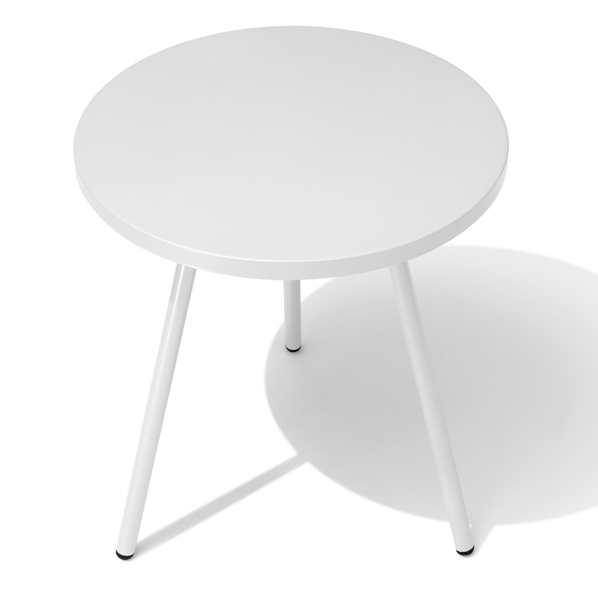 Crestlive Products CL-TB015WHT Patio Dinning Table Square Outdoor End Table 17.9-in W x 17.9-in L