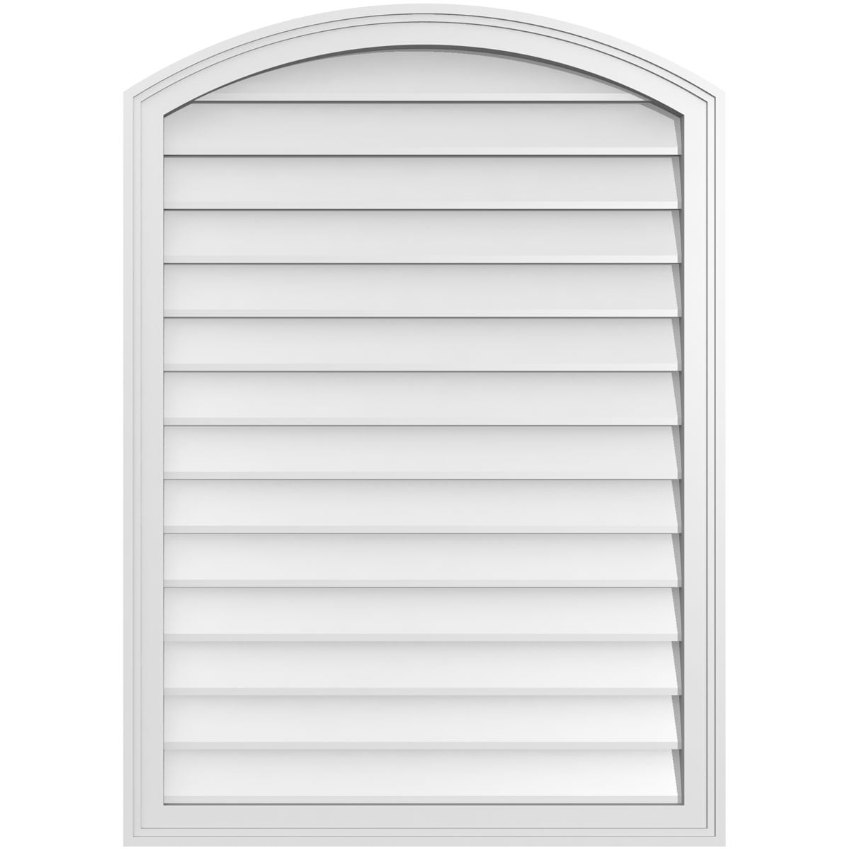 Ekena Millwork GVPAR30X4202SN 30-Inches x 42-Inches Off-white Round top PVC Gable Louver Vent