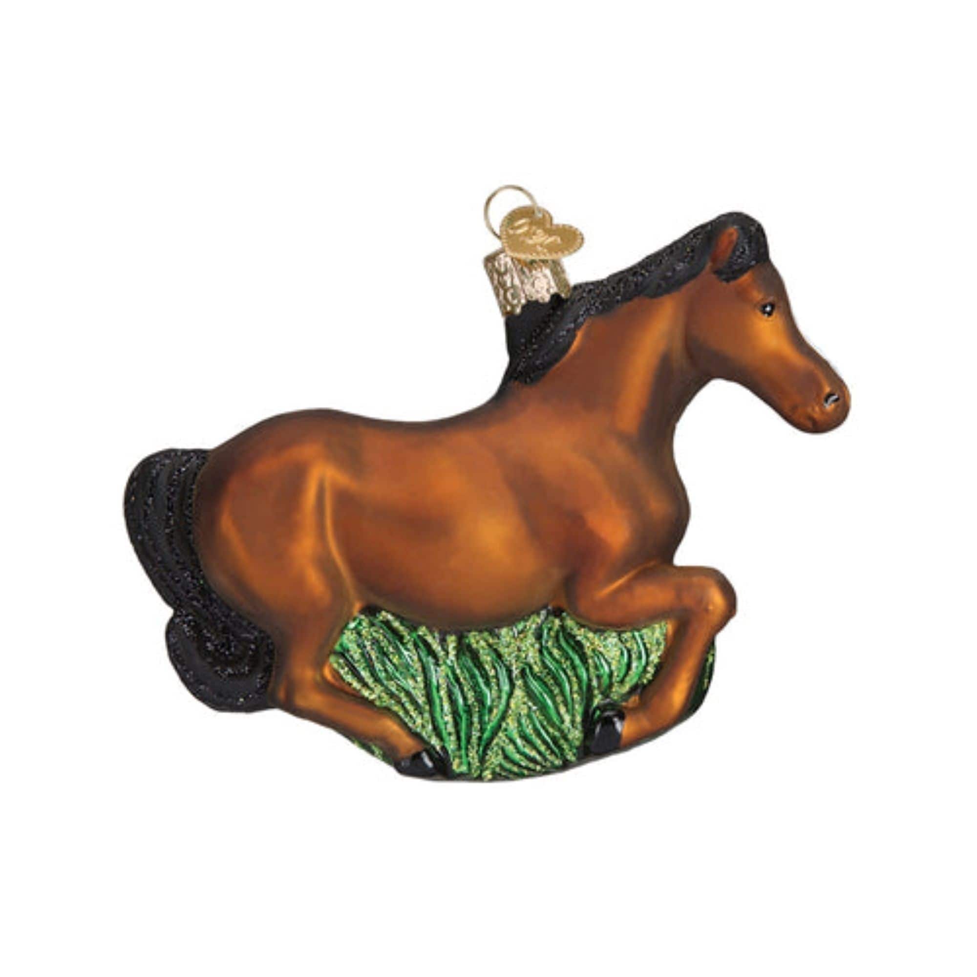 Old World Christmas 729343126191 Blown Glass Ornament for Christmas Tree - Brown Mustang