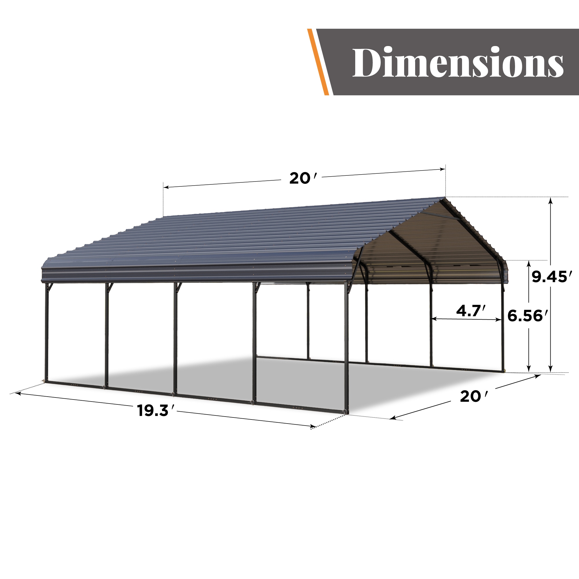 Sunshine Valley GA222-2020 Carport-Covers - View #7