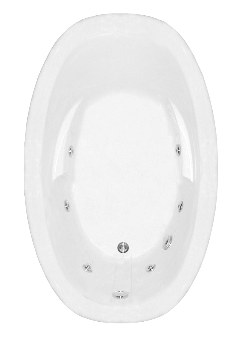 Mansfield 6025550000 Pro-Fit Builder Series 42-in x 60-in White Acrylic Oval Drop-in Whirlpool tub ( Reversible Drain )