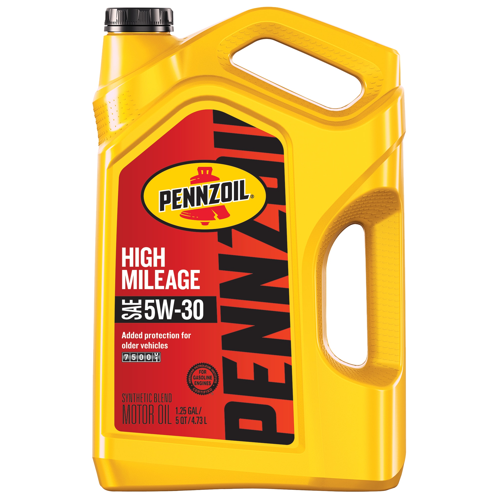 Pennzoil 550045218 5 Quart 5W-30 High Mileage Motor Oil for Older Engines with Conditioning Agents