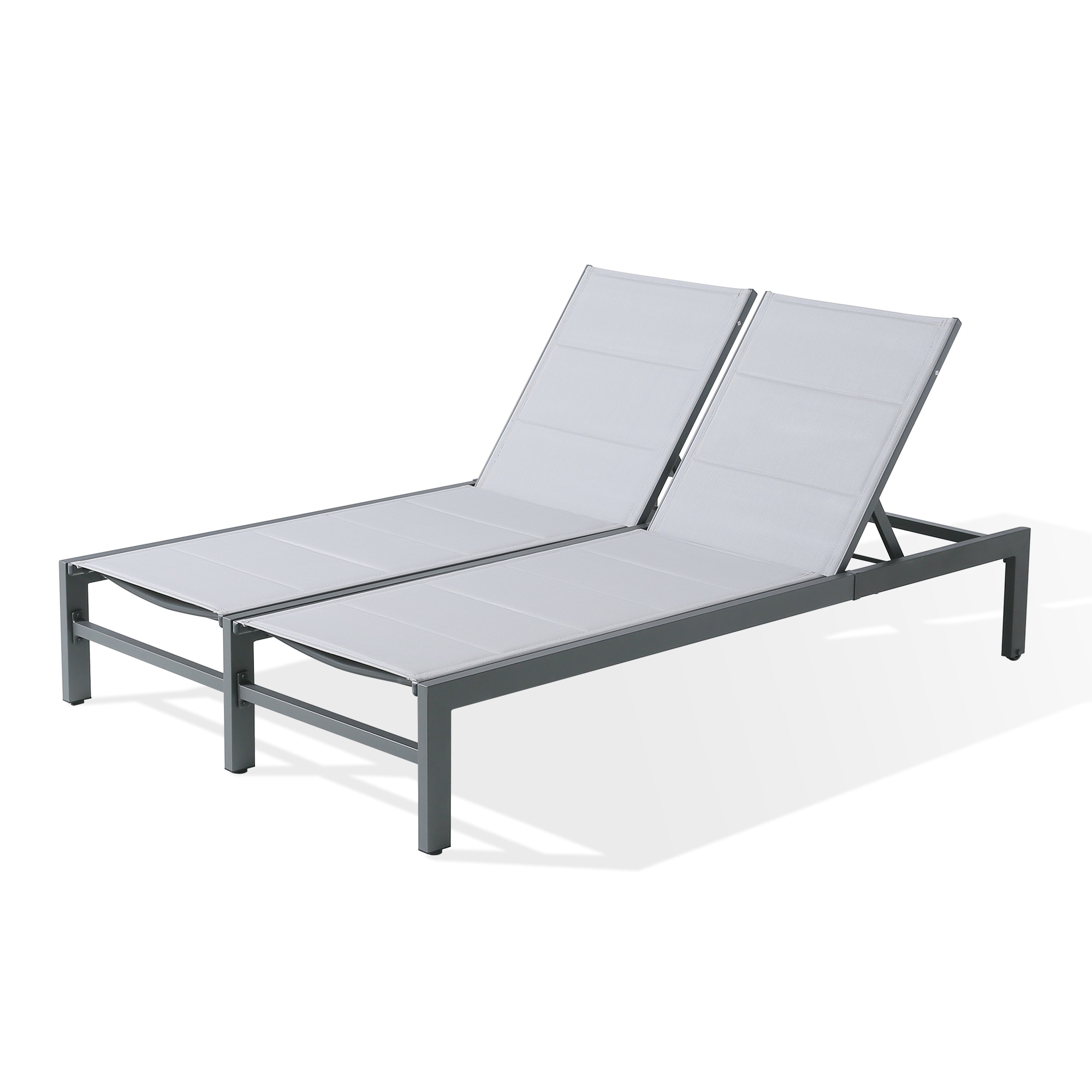 PEAK HOME FURNISHINGS 580066-GY Powder-coated Composite Frame Chaise Lounge Chair with