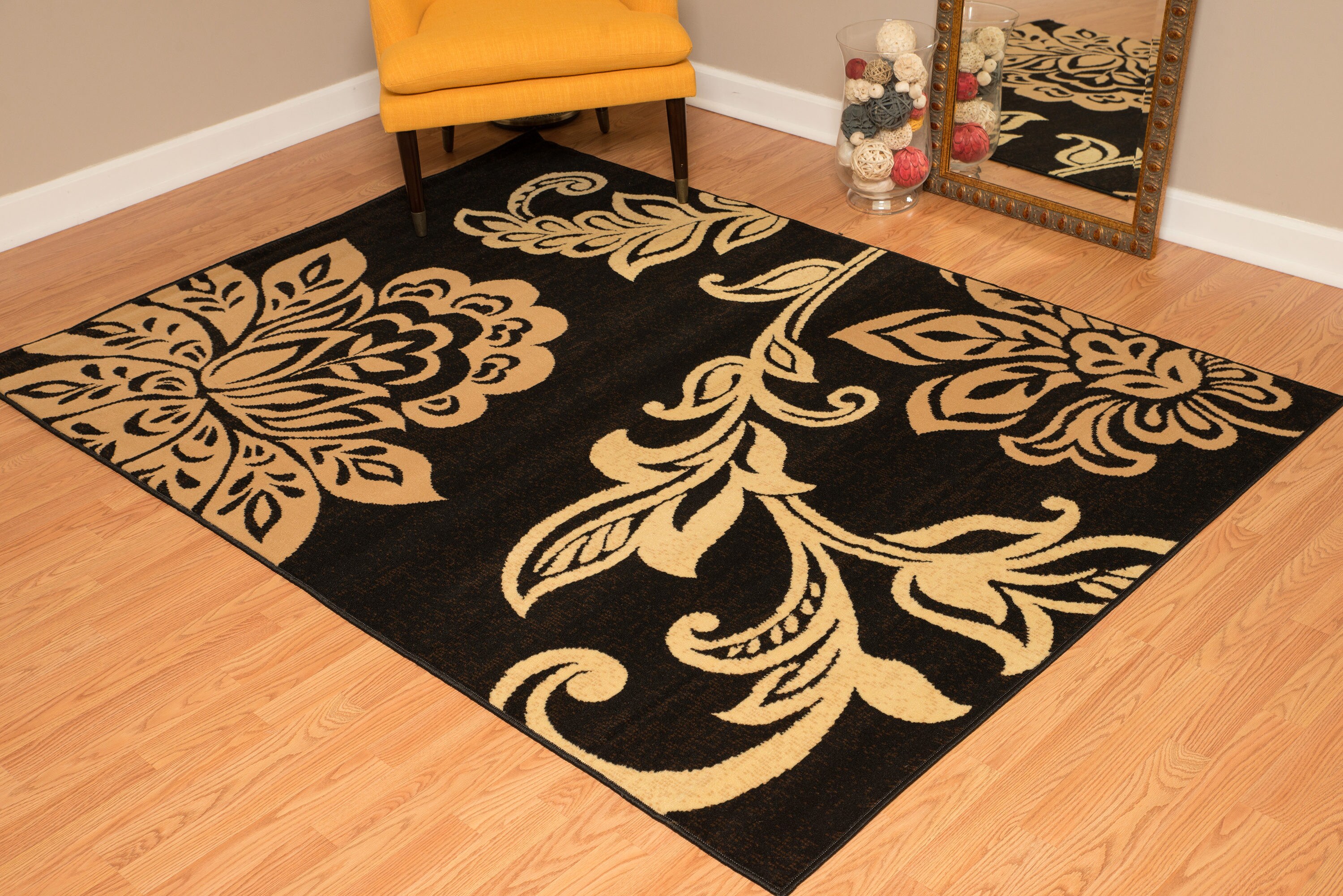 United Weavers Of America 851 10826 24 Dallas 2 x 3 (ft) Polyester Gray Rectangular Indoor Floral/Botanical Mid-Century Modern Area rug