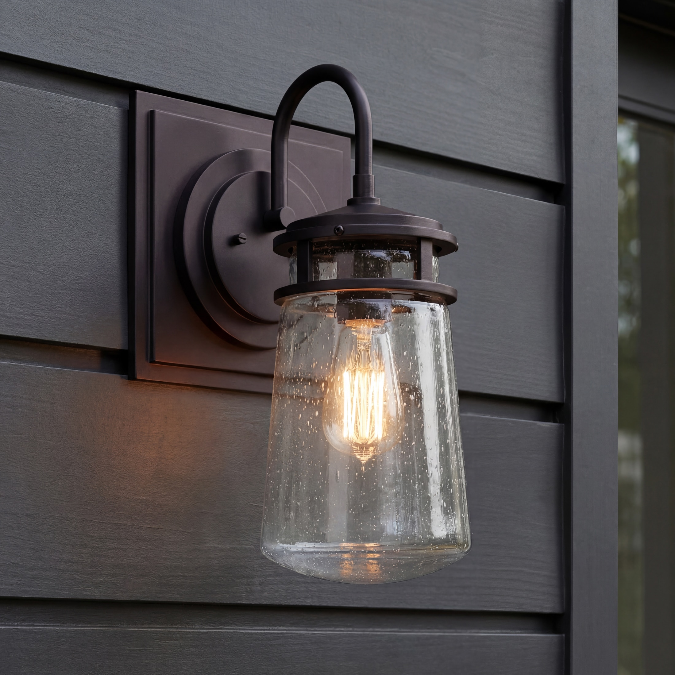 Kichler - Lyndon 1 -Light 15-in H Bronze Hardwired Outdoor Wall Light