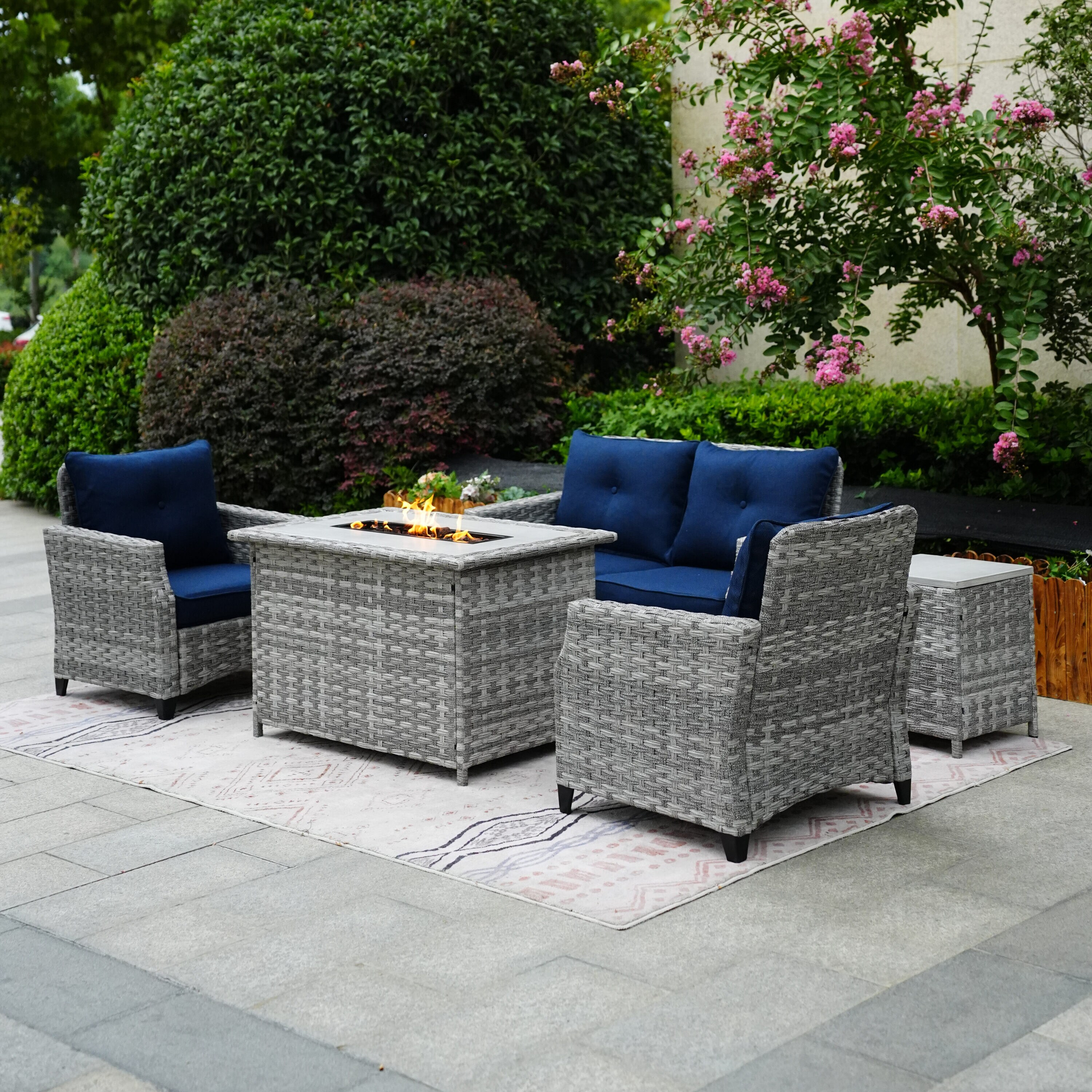 Moda Furnishings PAF-1801-H-BLUE Patio-Conversation-Sets - View #4