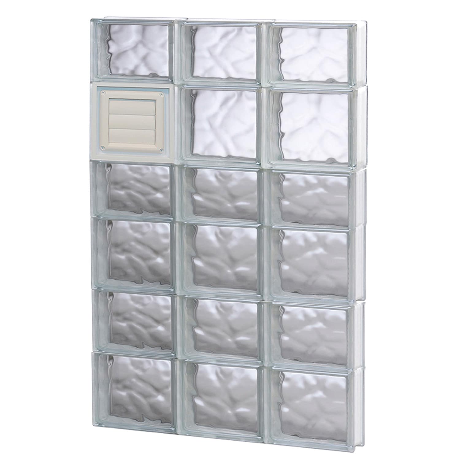 REDI2SET D2442DC Wavy Glass 23-1/4-in x 40-1/2-in Frameless Replacement Dryer vent Glass Block Window