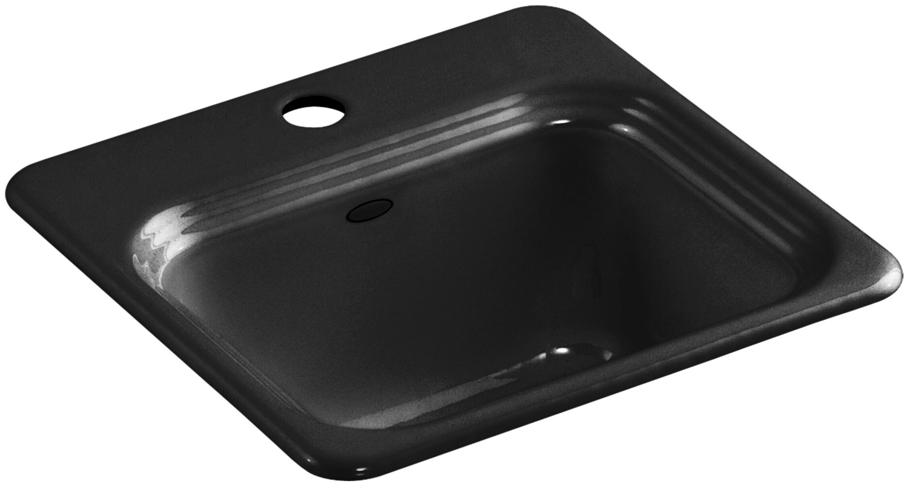 KOHLER Northland Cast Iron 15 in. Drop-in Bar Sink in Black