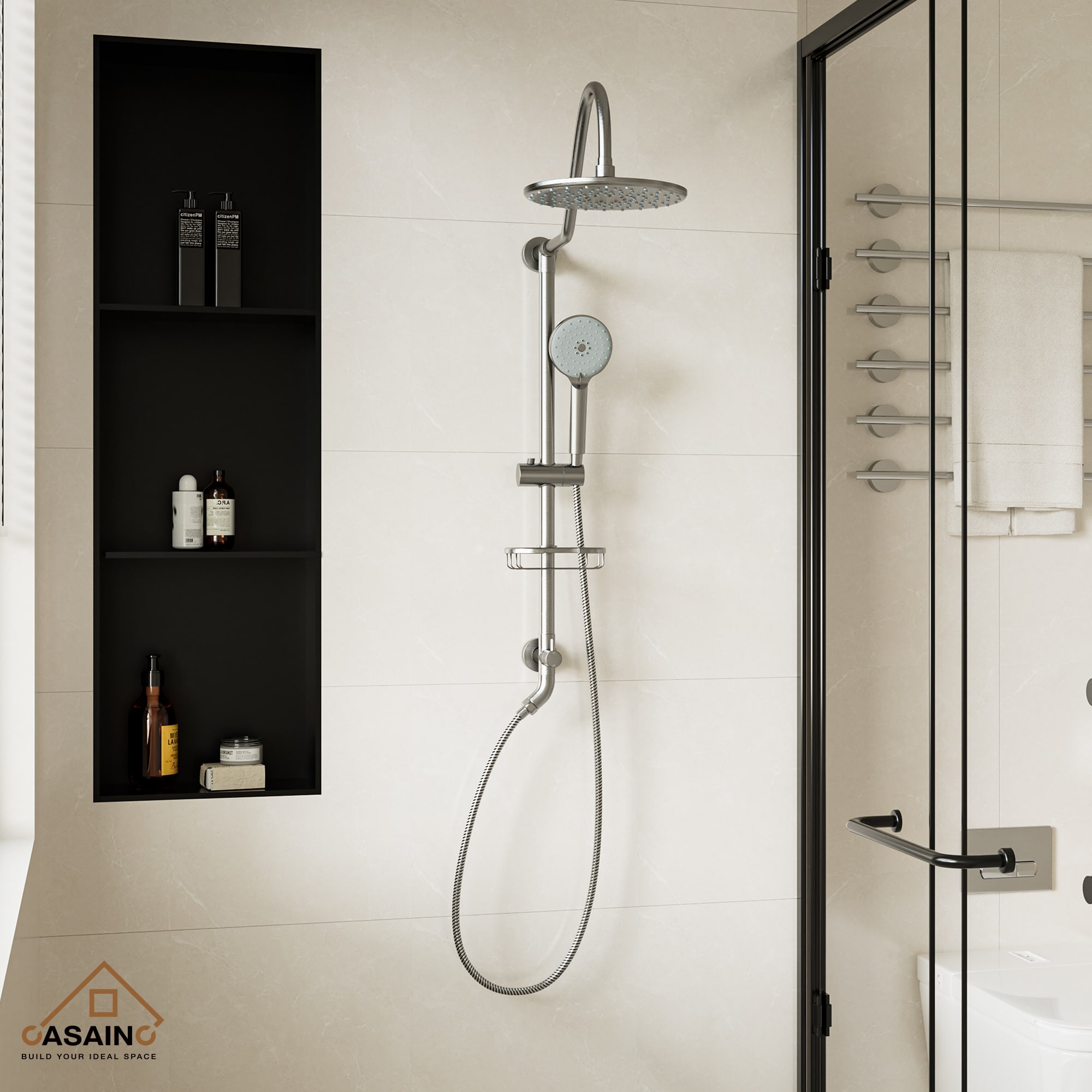 CASAINC CS1914-BN Showerhead-Bar-Panels - View #3