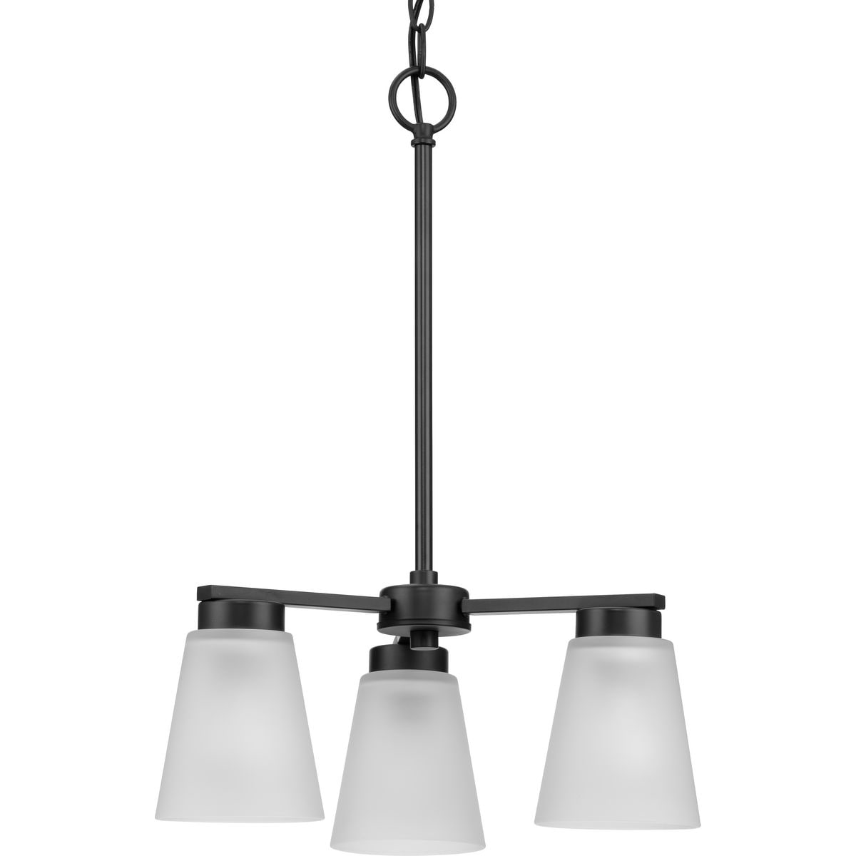 Progress Lighting P400400-31M Tanner 3 -Light Matte Black Transitional For Use in Bedrooms, Dining Rooms, Foyers, Kitchens, Living Rooms Chandelier