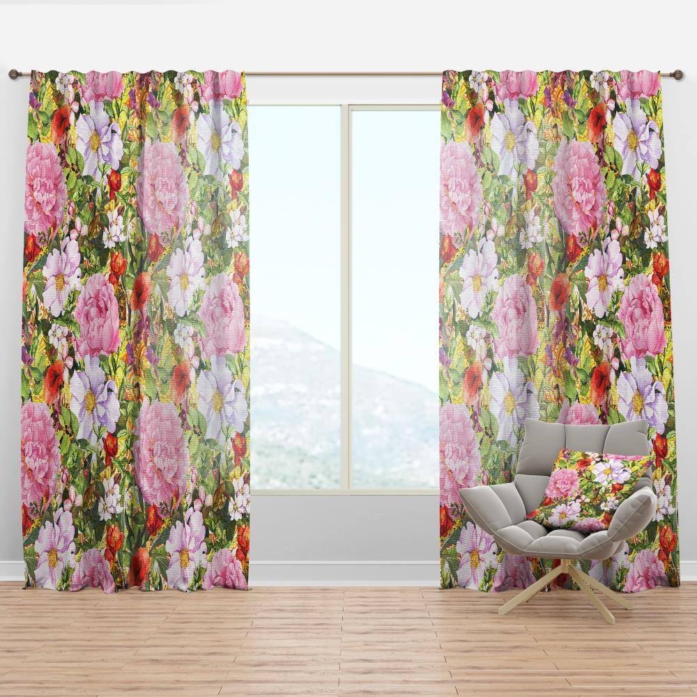 Designart CTN19322-52-63 63-in Pink Abstract Room Darkening Thermal Lined Rod Pocket Single Curtain Panel