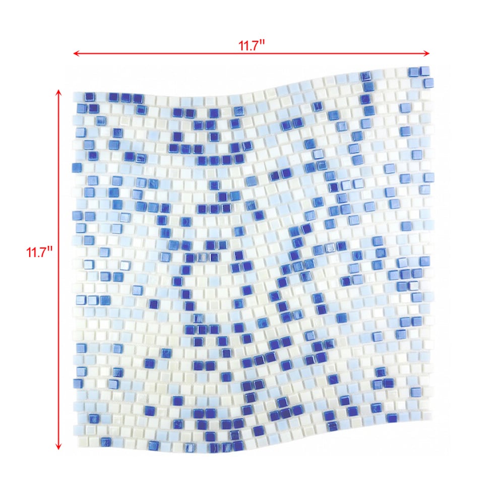 Abolos LWSGALWAVY-AN Galaxy Anarctica/Iridescent 12-in x 12-in Iridescent Glass Patterned Mosaic Wall Tile ( 10-sq ft Carton