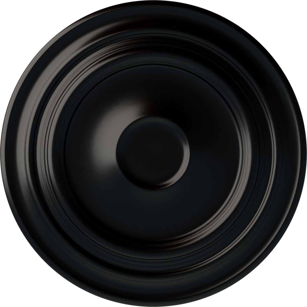 Ekena Millwork CM32GIBLF Giana 32.625-in W x 32.625-in L Painted Jet Black Polyurethane Whole Ceiling Medallion