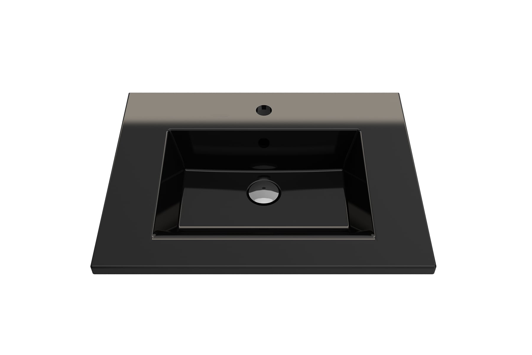BOCCHI 1161-005-0126 Fire clay Wall-mount Rectangular Modern Black Bathroom Sink ( 24.5-Inches x 19-Inches )