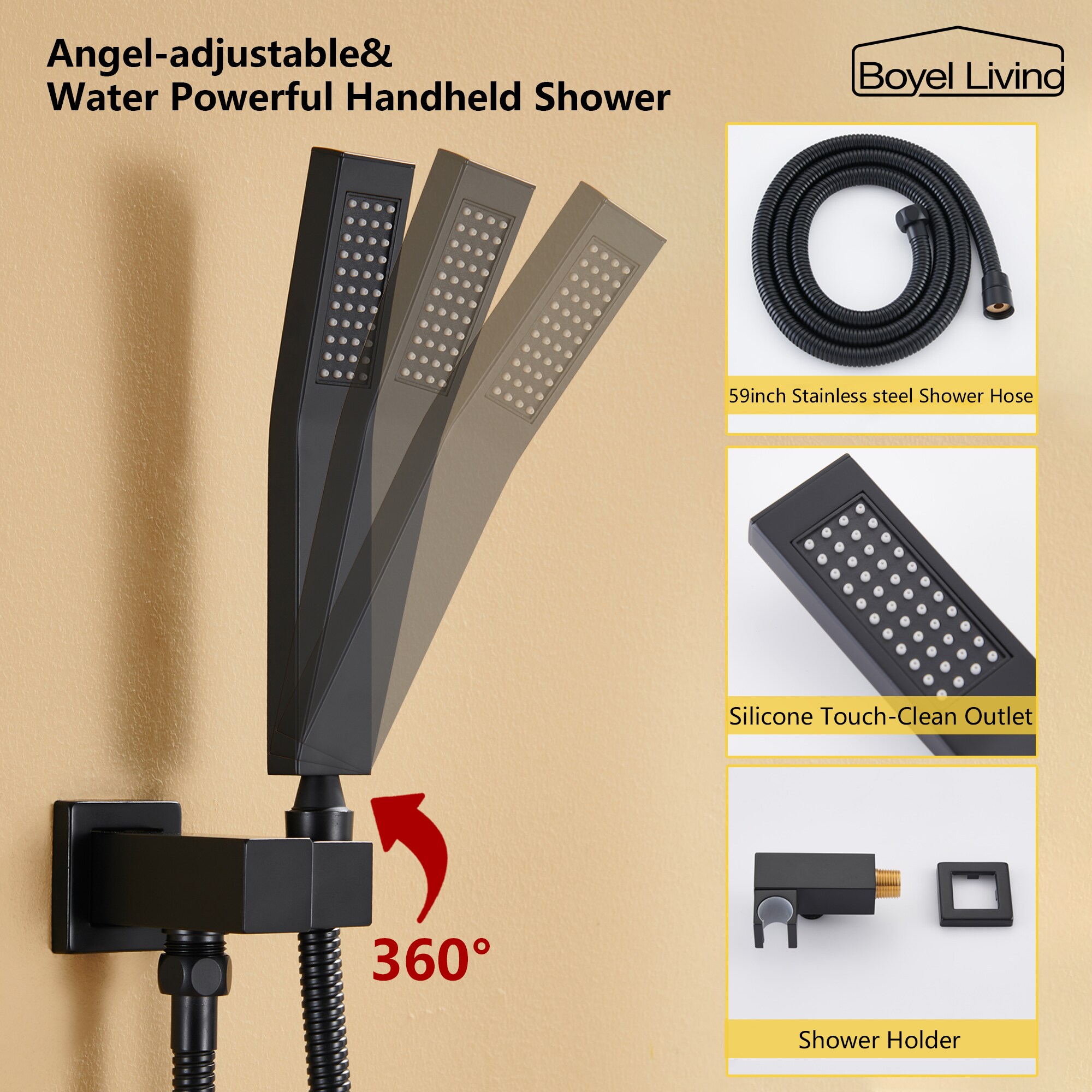 Clihome CHMS-12MB-A3803 Showerhead-Bar-Panels - View #7