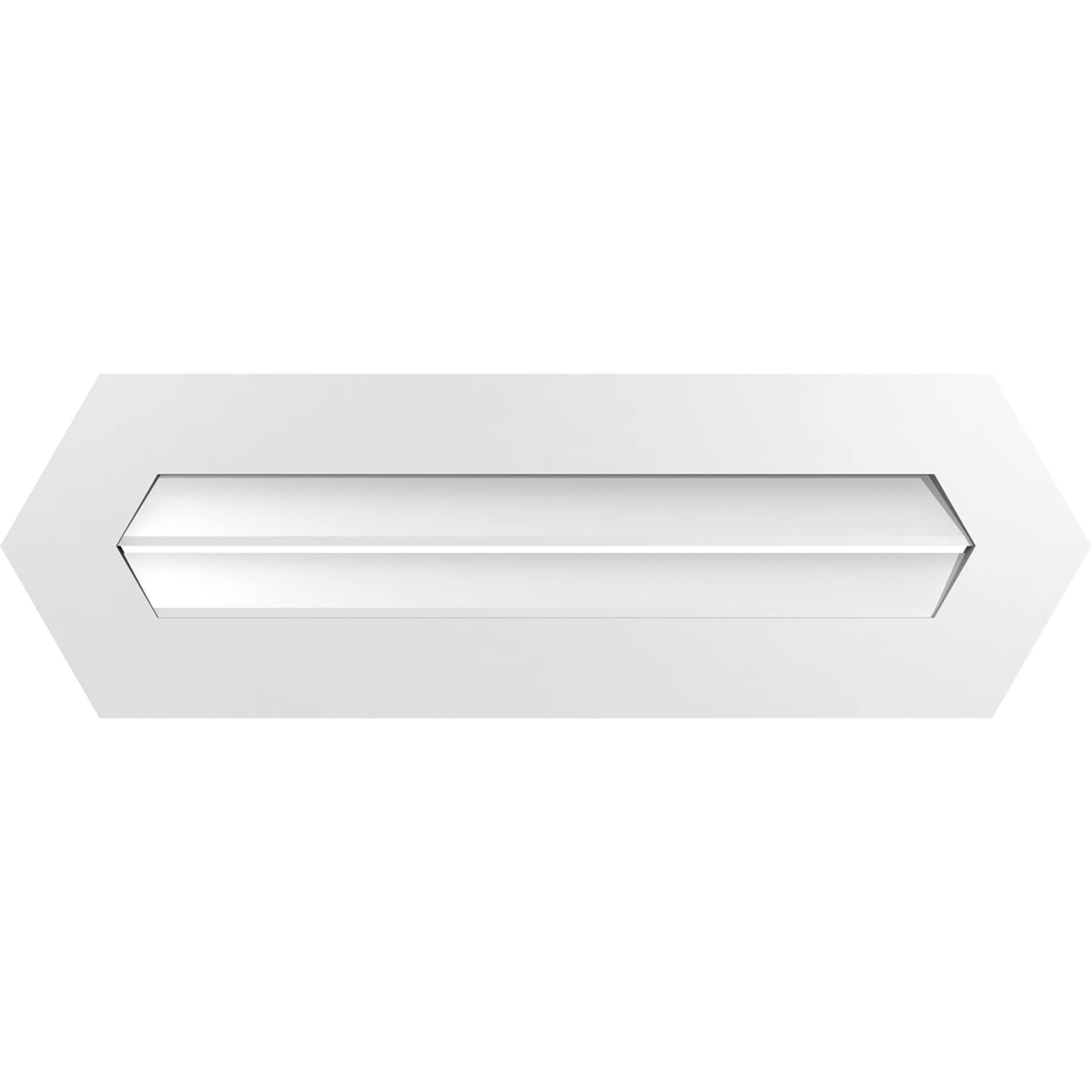 Ekena Millwork GVPHP38X1201SF 38-Inches x 12-Inches Off-white Peaked PVC Gable Louver Vent