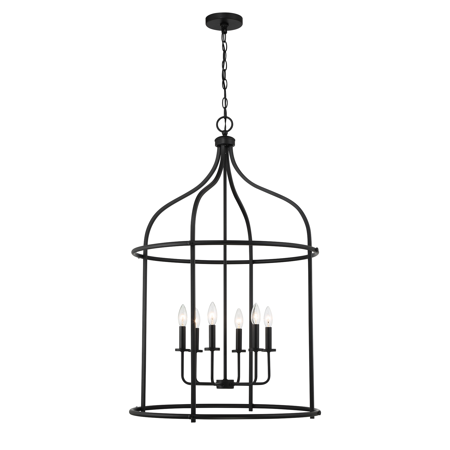 Savoy House 3-7388-6-89 Brookstone 6-Light Pendant in Matte Black 6 -Light Matte Black Traditional Linear Large Hanging Pendant light