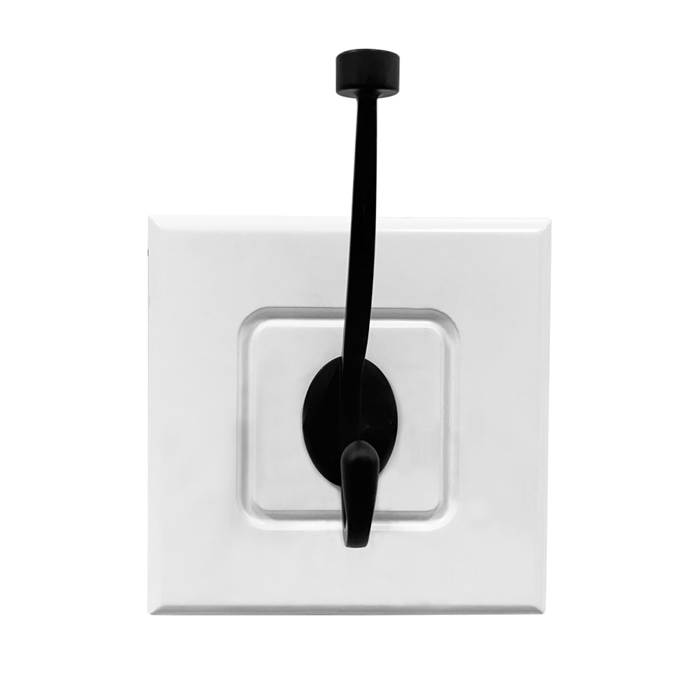 allen + roth 1-Hook 6-in x 6-in H White Rail and Black Hooks Decorative  Wall Hook (35-lb Capacity) in the Decorative Wall Hooks department at