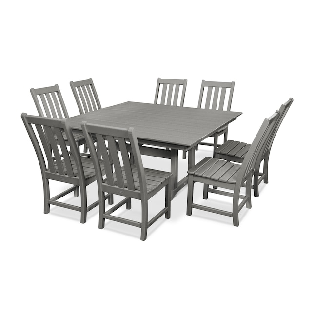 Polywood Vineyard 9 Gray Patio Dining Set In The Sets Department At Com - Patio Set Polywood